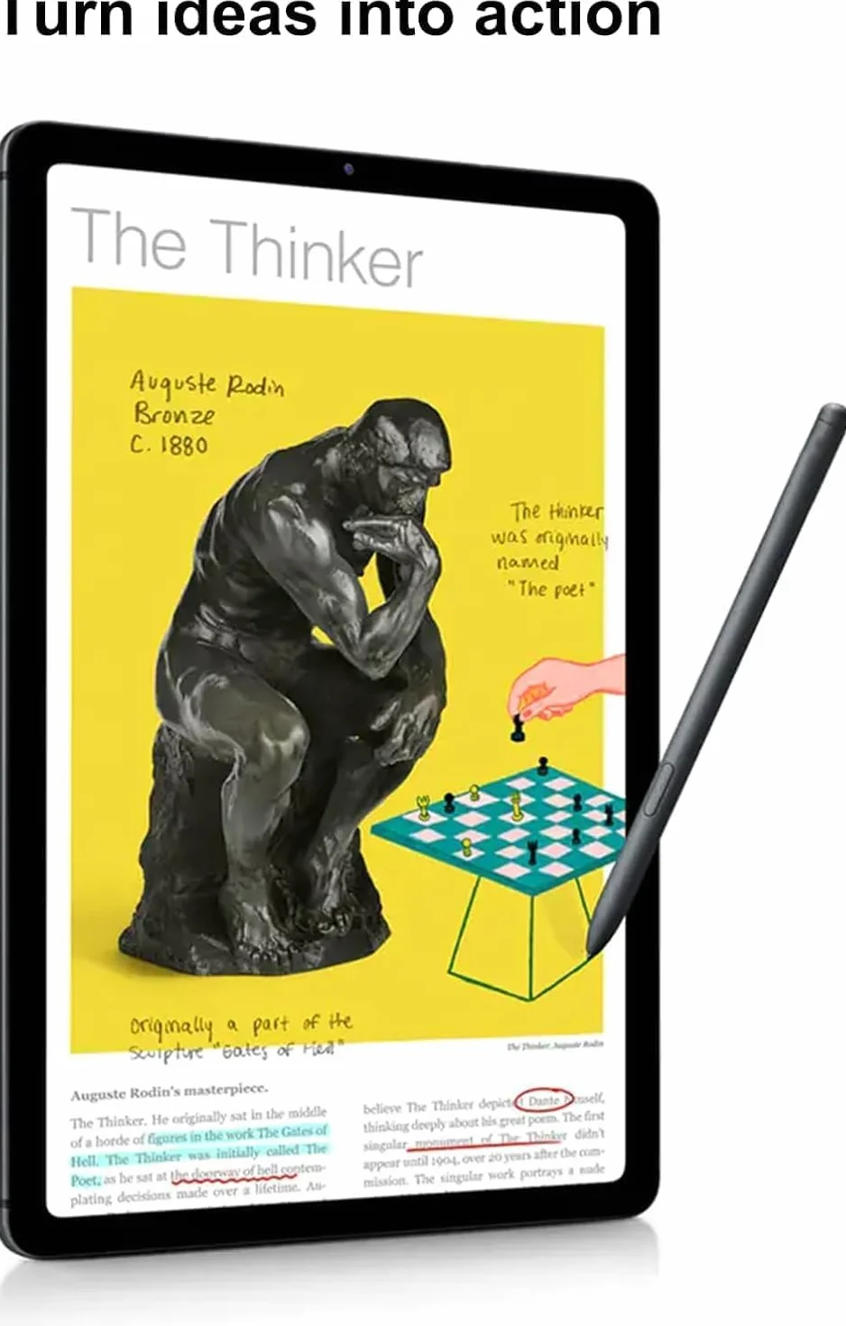 Samsung Galaxy Tab S6 Lite S Pen Stylet de Rechange Gris Oxford + Pointes
