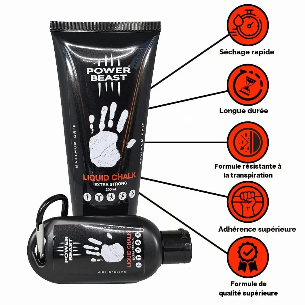 Liquid Chalk Pack Magnesie Liquide 200Ml 50Ml 60Gr Boule Rechargeable Gymnastique Escalade Haltérophilie Cross Training