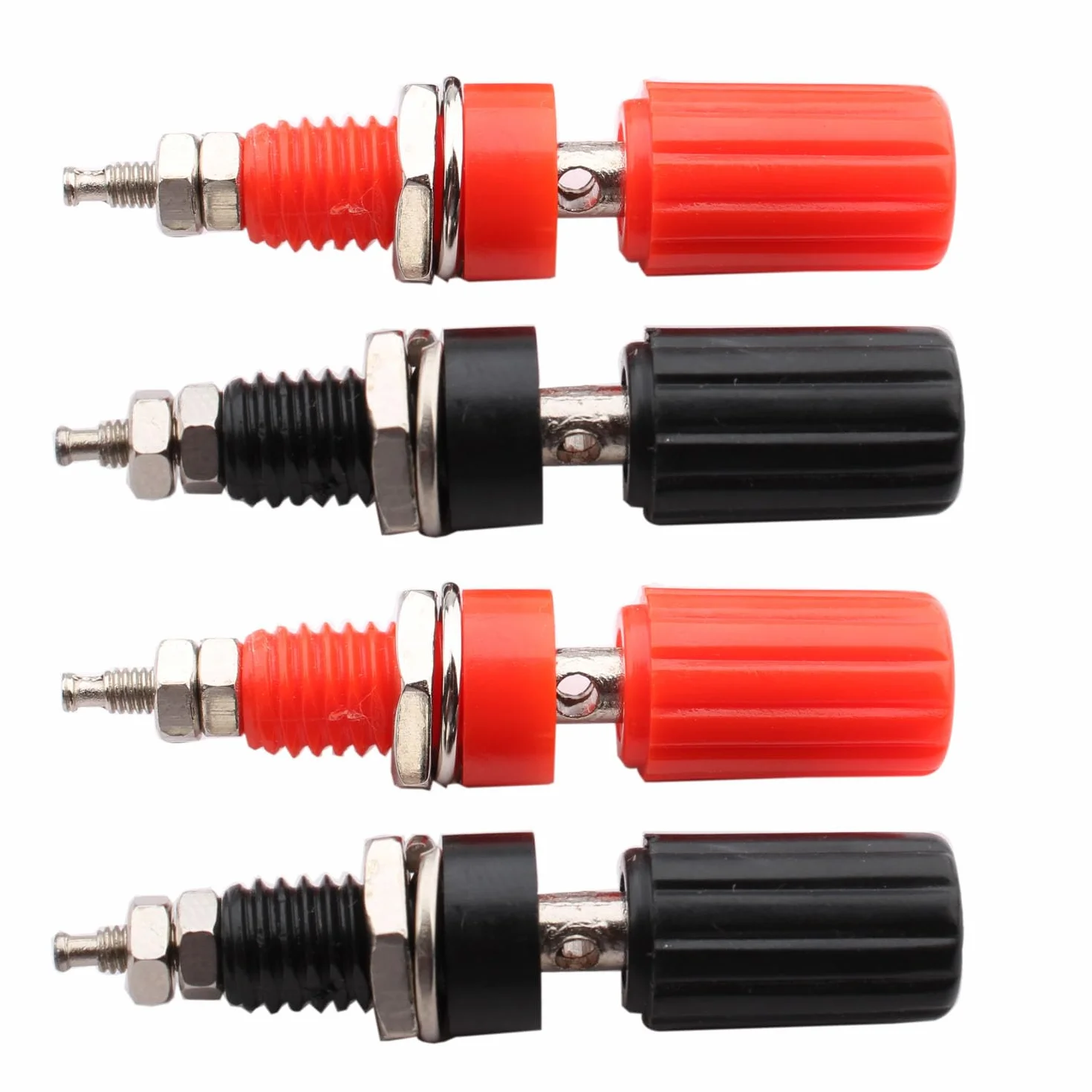 RUNCCI-YUN Lot de 10 4mm Fiche Banane Douille, Fiche Banane Femelle, 4mm fiche enceinte, Haut-Parleur Reliure Femelle Post Socket Jack pour 4mm Banana Fiche Connecteur（rouge noir）