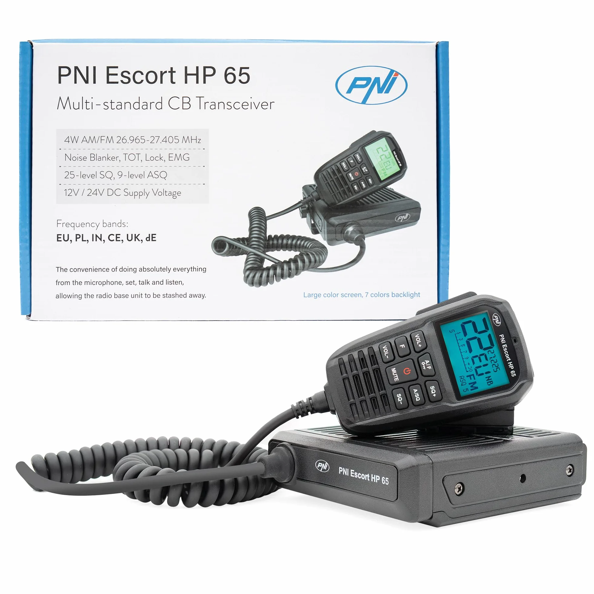 PNI Escort HP 65 ASQ Radio CB Multi-Normes Anti-Bruit 12V-24V