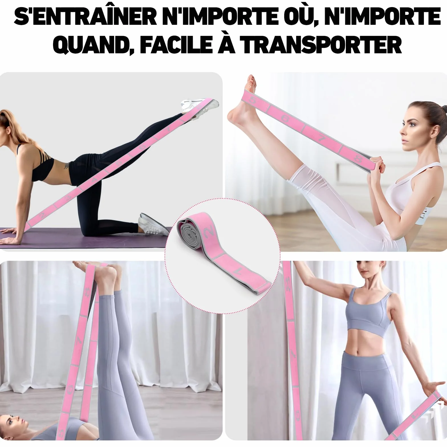 XIANGLONGY Bande Élastique Musculation 8 Niveaux de Forces pour Fitness Yoga Pilates