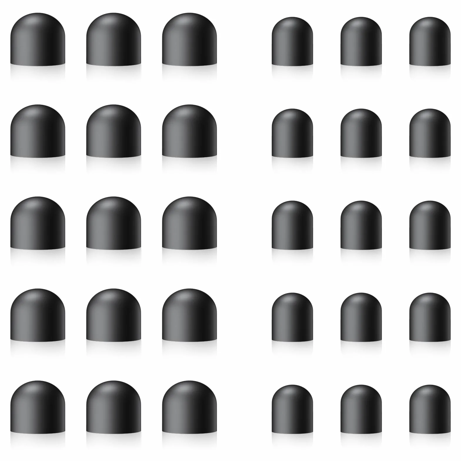 Lot de 15 paires d'embouts en caoutchouc pour stylets (0,5 cm et 0,7 cm) - Embouts de rechange pour écran tactile - Souple - Anti-rayures - Extrémités universelles