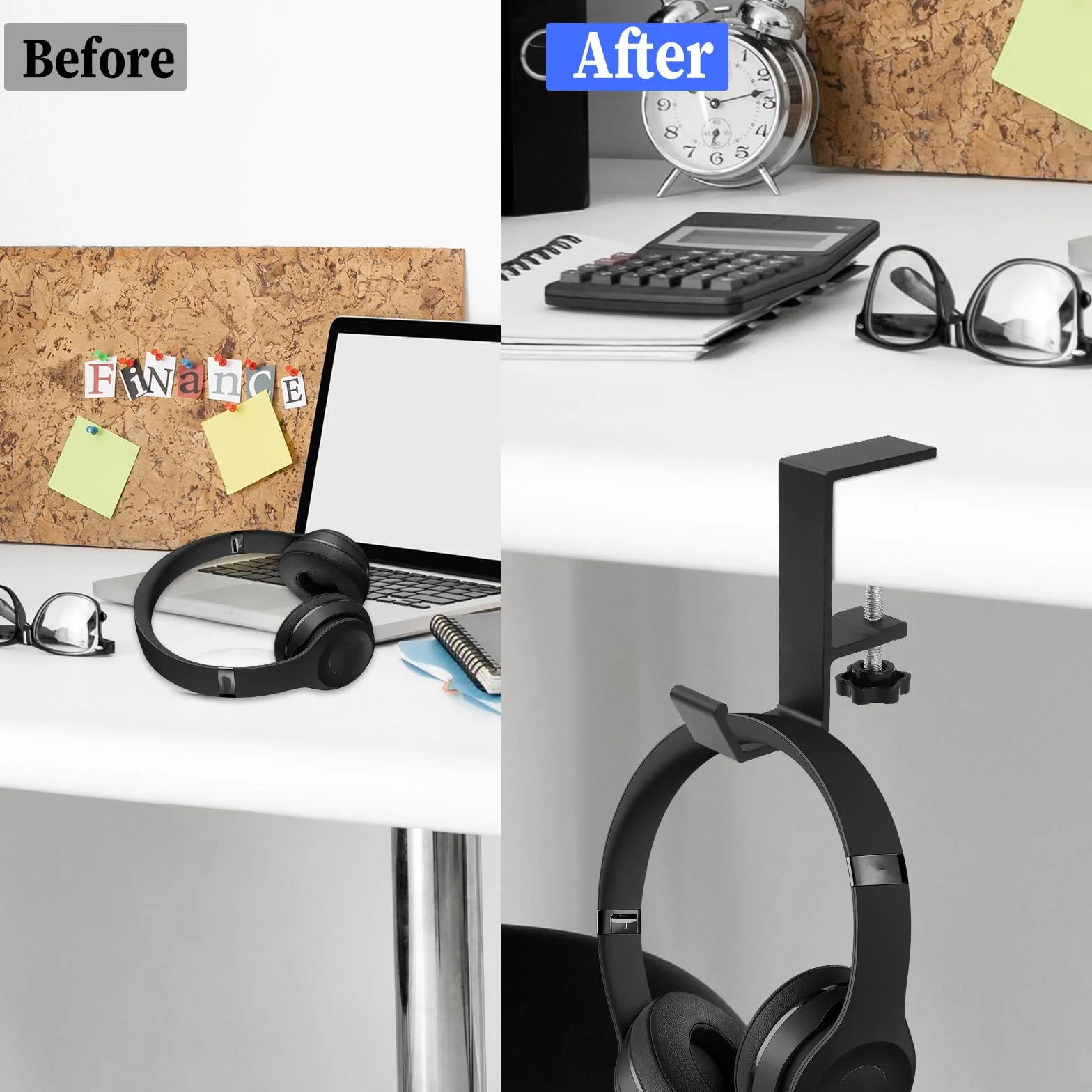 Jeffdad Support pour écouteurs, écouteurs, casque, bureau, support de casque de jeu, support pour clés, poches (crochet monocouche)