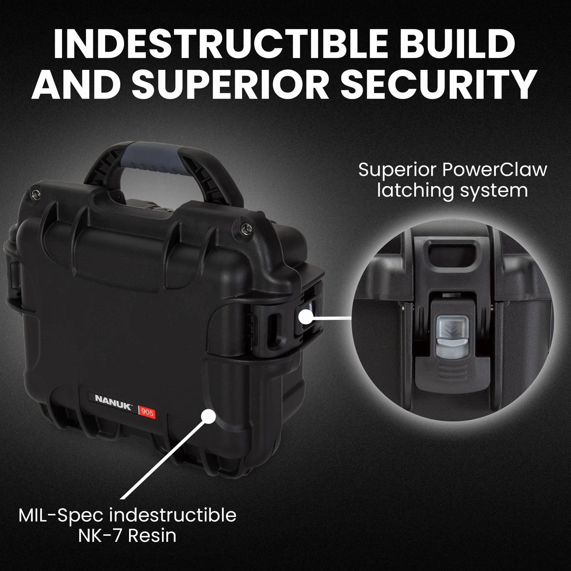 NANUK 905 Valise de Protection étanche pour Appareil Photo Drone 31,75 x 25,65 x 15,24 cm Noir
