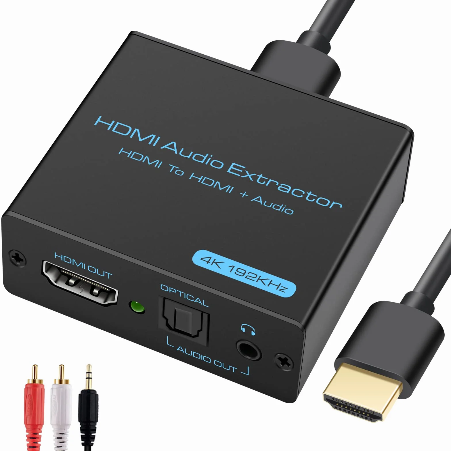 VEDINDUST 4K HDMI Optical Adapter Audio Splitter Extractorvers SPDIF TOSLINK Optique et Audio Stéréo 3.5 mm pour Blu-Ray DVD Xbox HDTV PS4 PS5 Home Cinéma