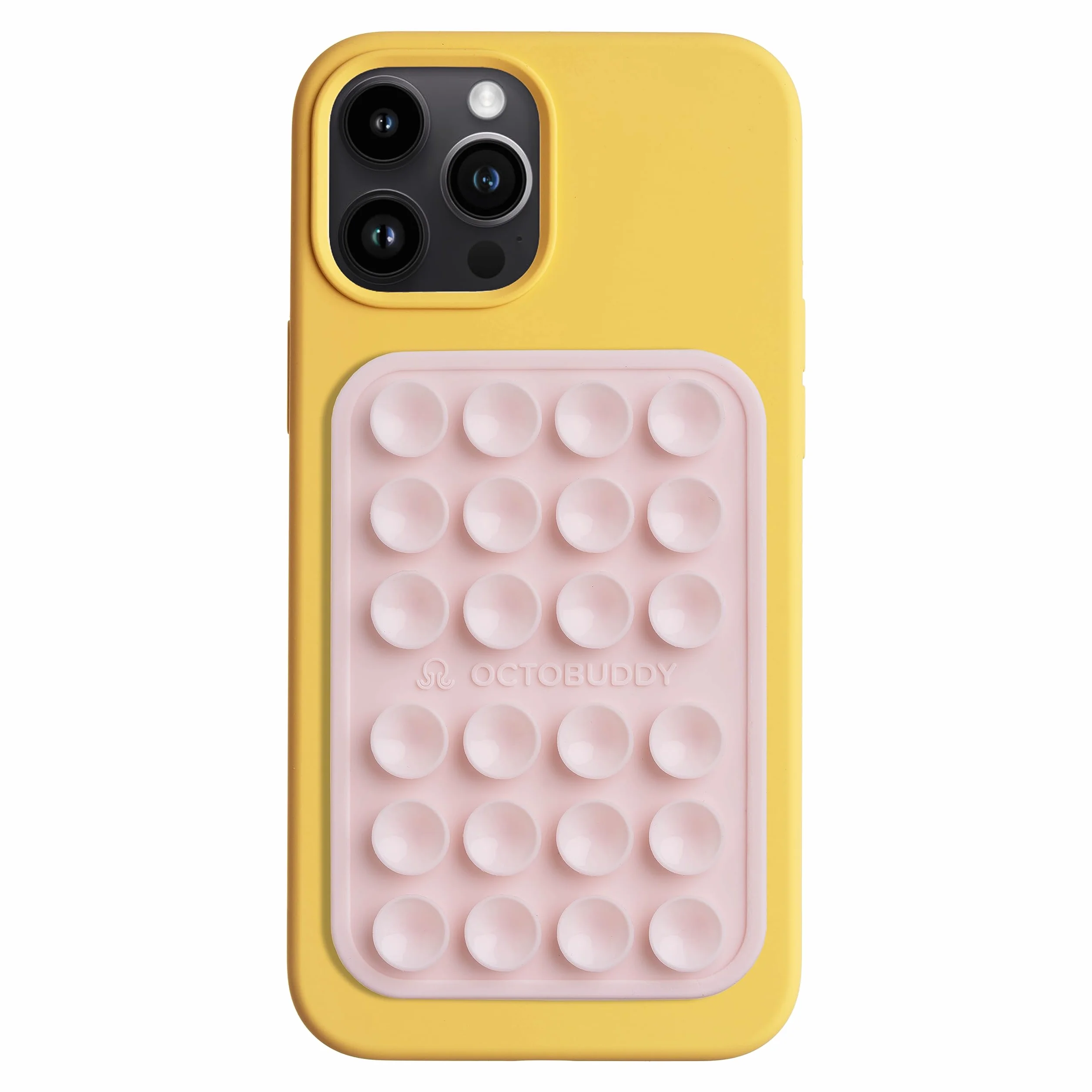 OCTOBUDDY Max || Support adhésif en Silicone pour Coque de téléphone || Compatible avec iPhone et Android, Support d'accessoires Mains Libres antidérapant pour Selfies et vidéos (Max - Rose Craie)