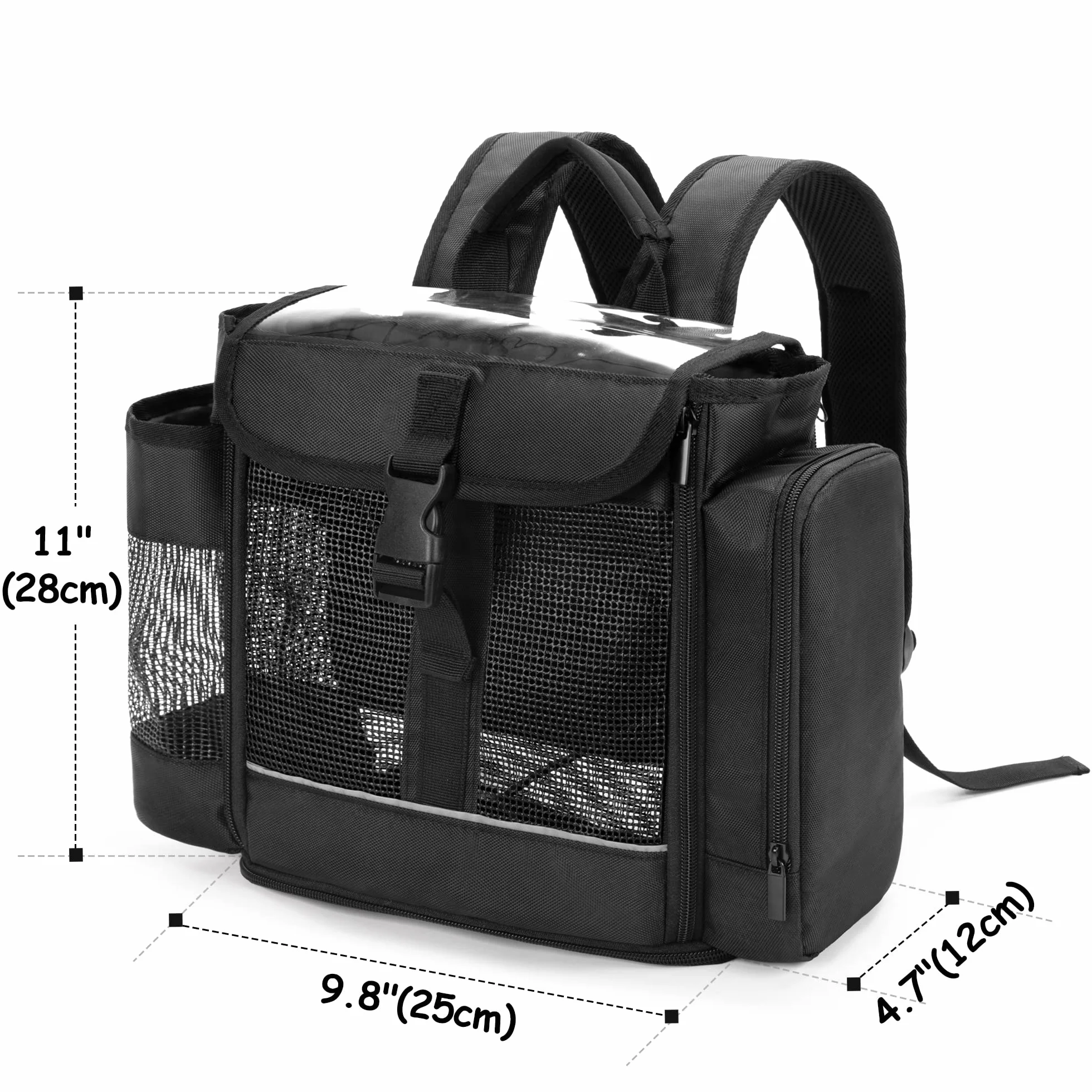 CURMIO Sac à dos portable pour concentrateur d'oxygène compatible avec Inogen One, Oxygo, Caire Units, SimplyGo Mini, POC Sac de voyage pour l'appareil et les accessoires, (Design Breveté), Noir