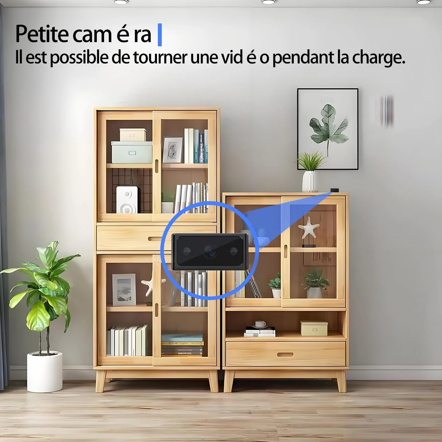 Caméra de surveillance intérieure/extérieure-Caméra cachée-Caméra HD 1080P, caméra mini-Convient pour le domicile,le bureau,la surveillance des animaux de compagnie et des enfants (sans WiFi)