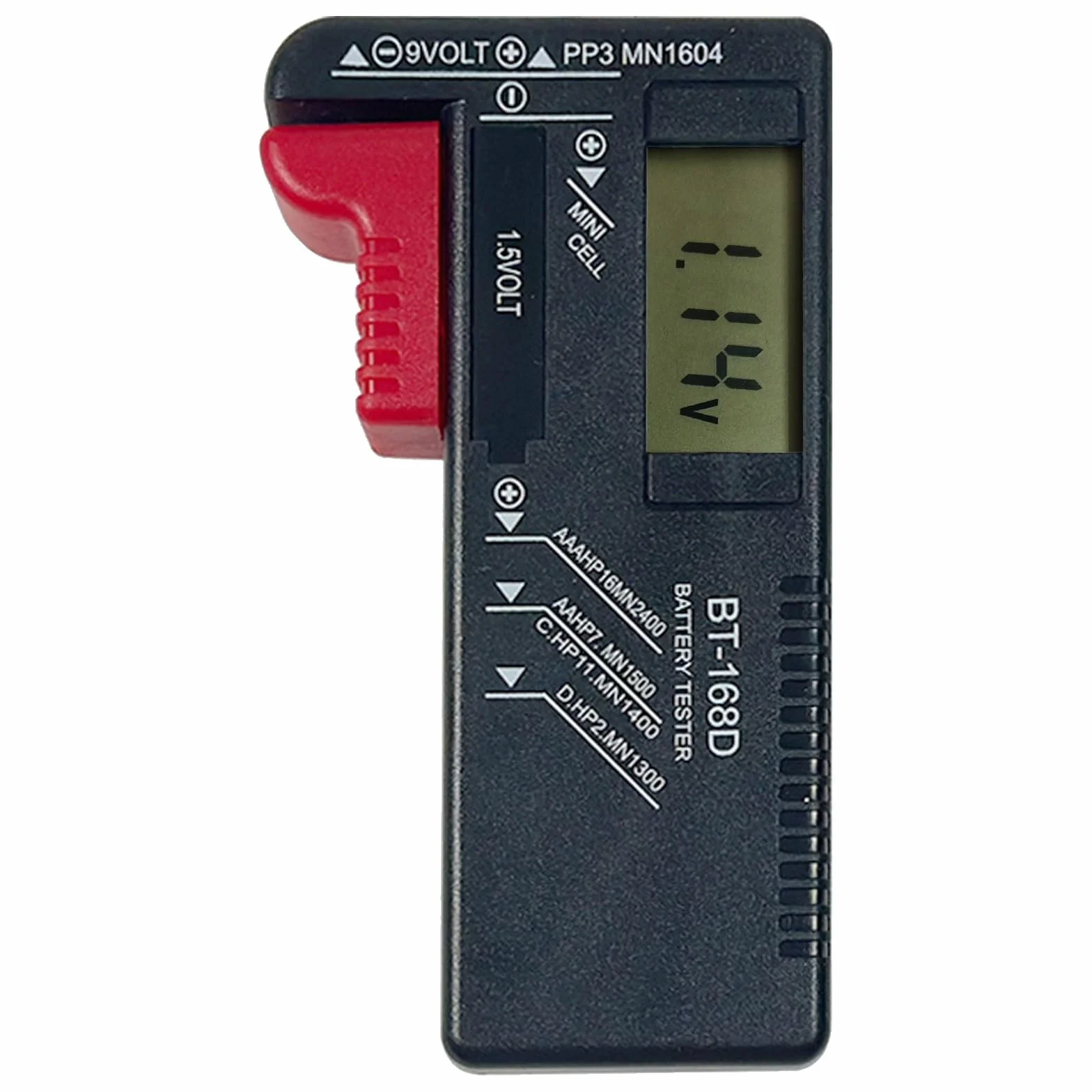 Testeur de piles et batteries universel numérique BT-168D pour écran LCD, Compatible avec Piles AA, AAA, C, D, 9V et Bouton 1,5V, pour Usage Domestique et Professionnel (Numérique explicite)
