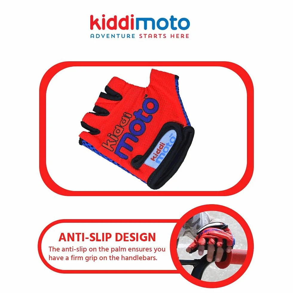 KIDDIMOTO Gants Vélo Enfant 2-8 Ans Cyclisme Trottinette Rouge