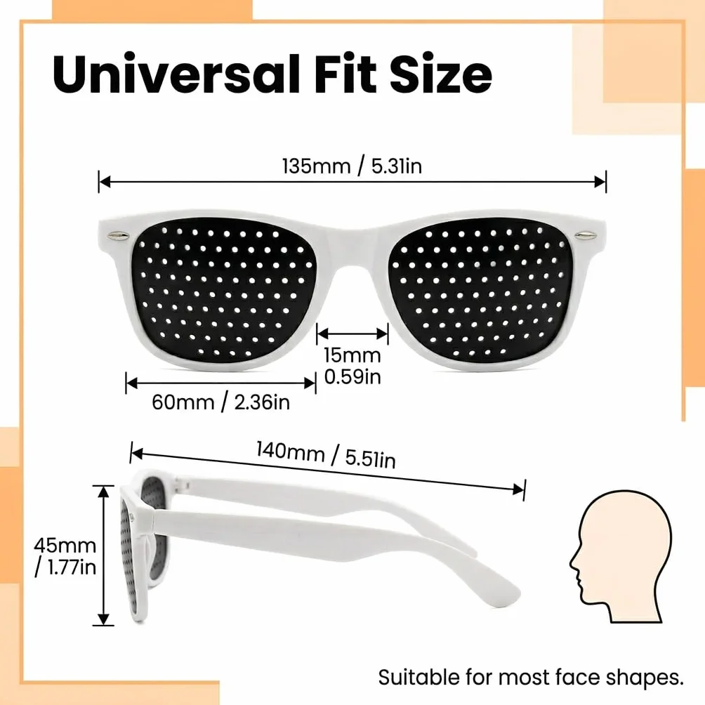 Lunettes Sténopéïques à Grille Optique pour Repos des Yeux, Réduction Fatigue Visuelle, Blanc/Noir