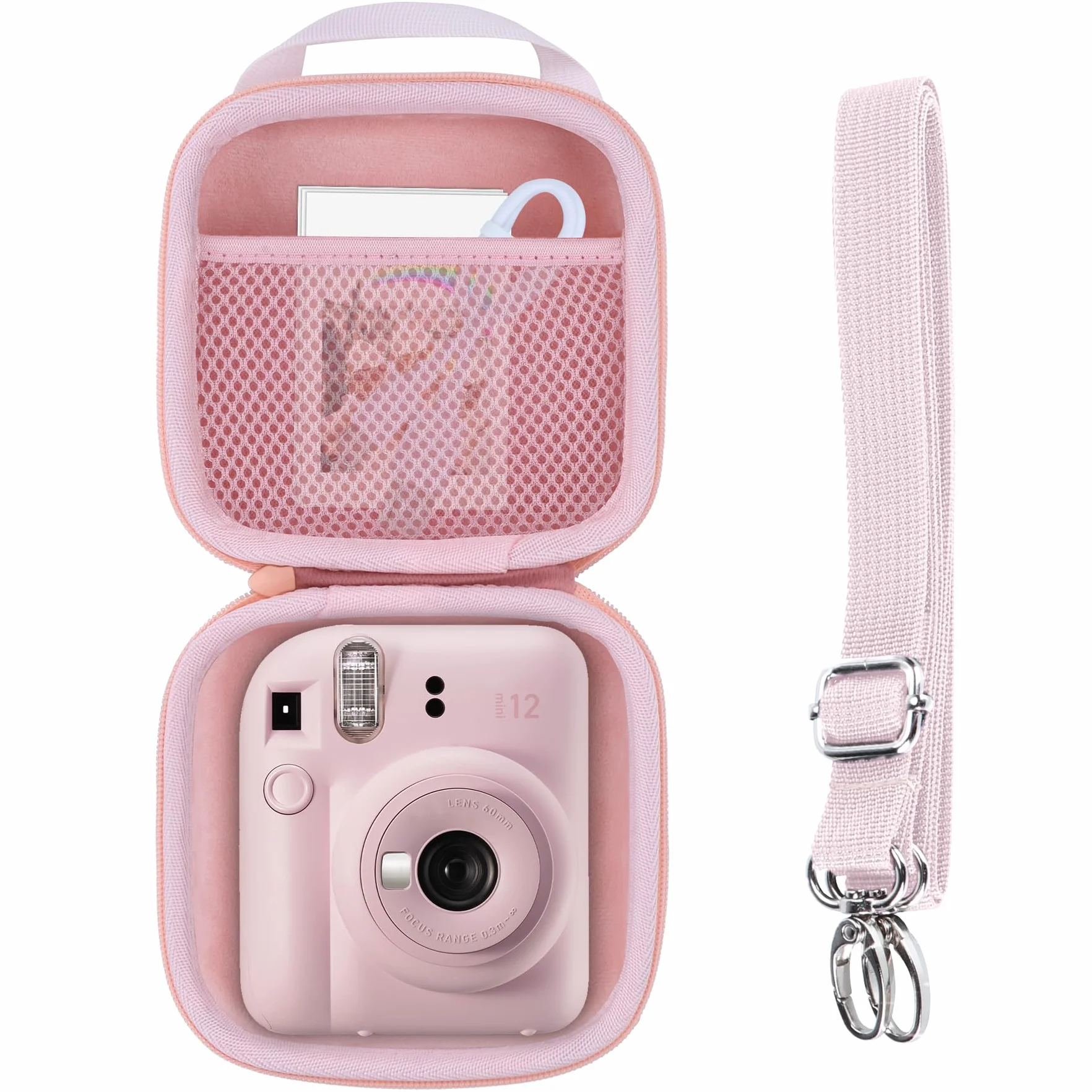 Étui de Protection pour Fujifilm INSTAX Mini 12/11/13 Appareil Photo Instantané Rose