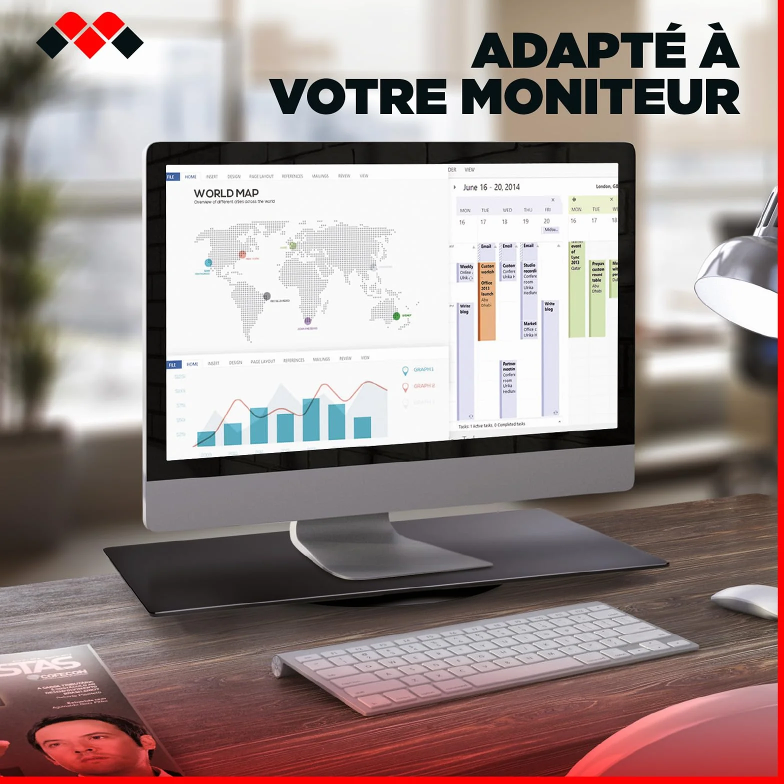 Meliconi ROTOBASE ELITE M, Support Rotatif pour Moniteur et Téléviseur, Base Pivotante 360°, Capacité 70 kg, Verre Trempé, Made in Italy, Noir