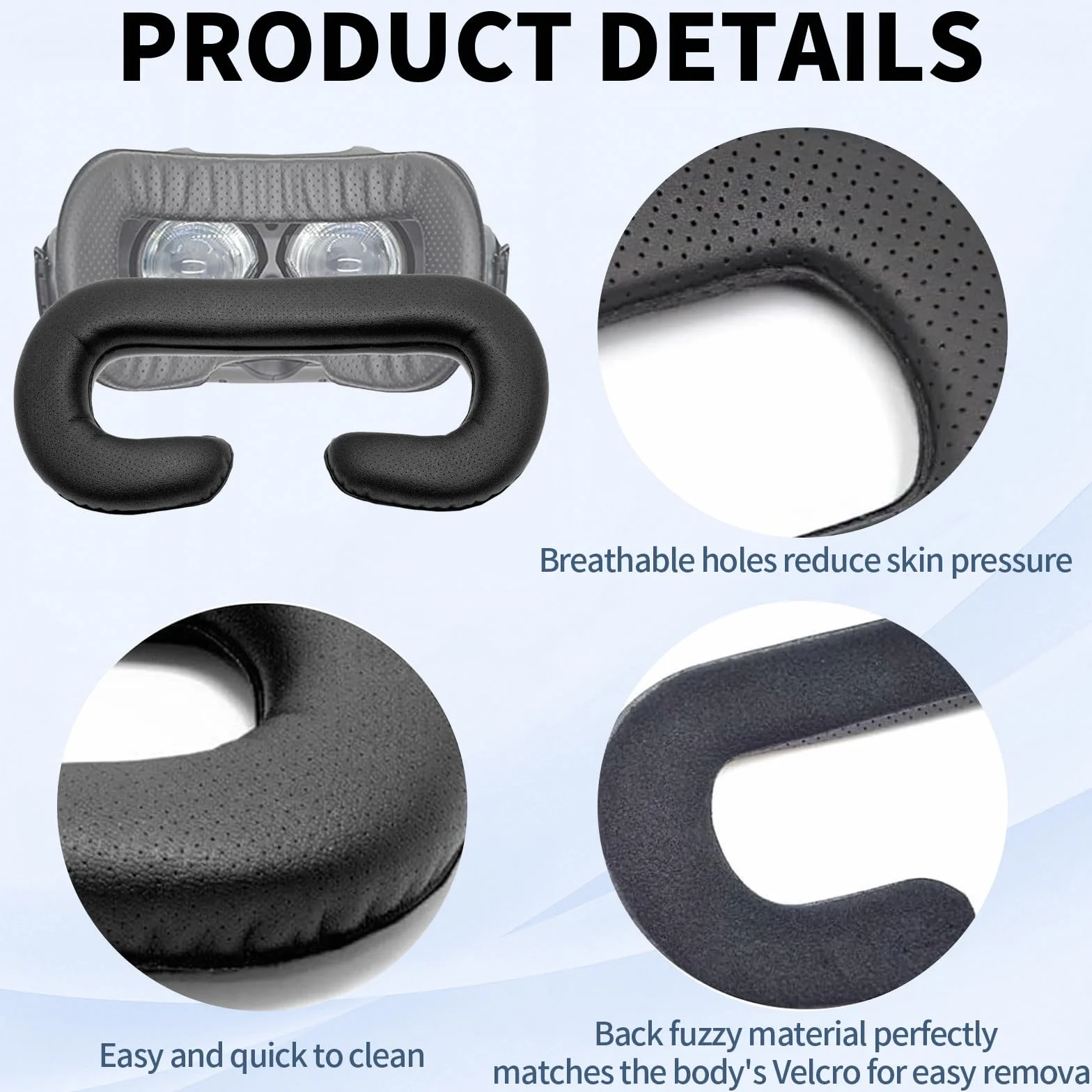 TamBee Coussinets de Rechange en Mousse pour Visage en Cuir Synthétique pour HTC Vive Pro VR Lot de 2