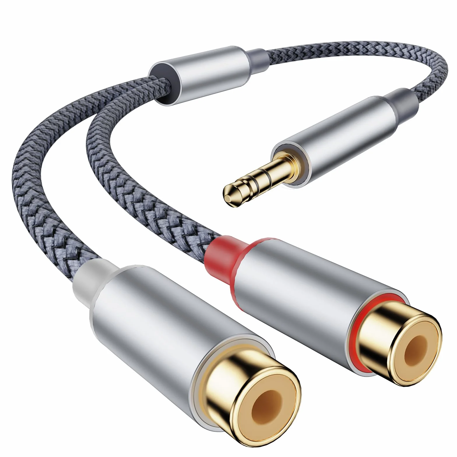 Câble audio RCA vers prise jack stéréo 3,5 mm, connecteur 3,5 mm vers 2 x prises RCA, compatible avec smartphones, lecteurs MP3, tablettes, haut-parleurs, systèmes de cinéma maison, appareils