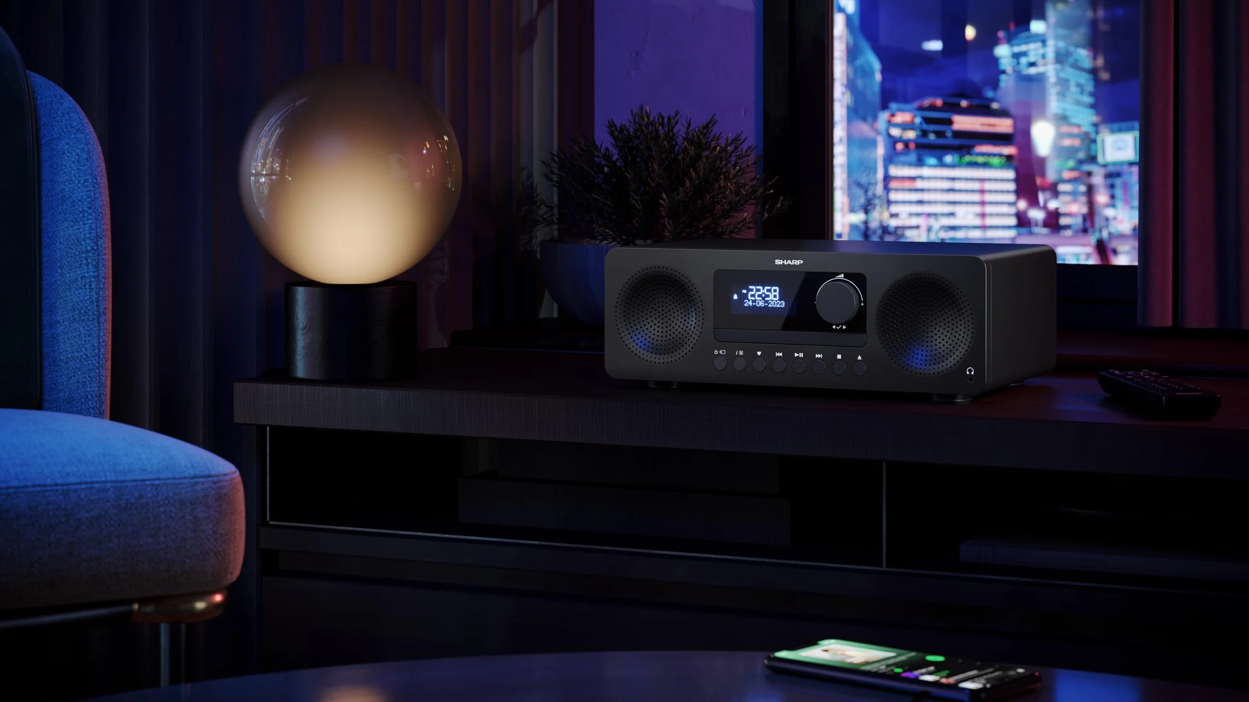 SHARP XL-B720D(BK) Tokyo All in One Sound System Radio Dab Dab+ FM Bluetooth CD MP3 USB Casque 60 W Noir