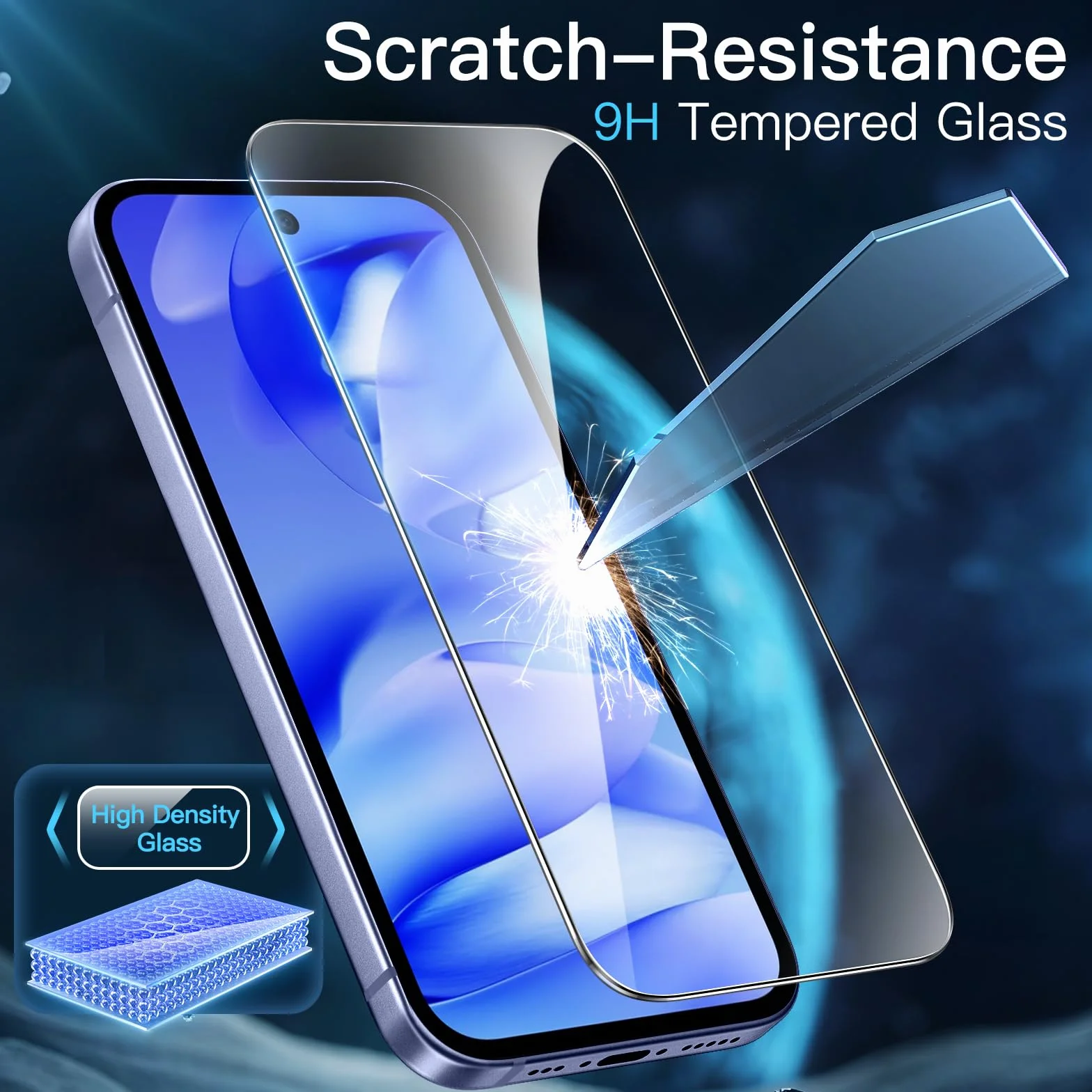 JETech Protection D'écran pour Google Pixel 9a 6,3 Pouces 2025, Film en Verre Trempé avec Outil d'Installation Facile, Compatible avec Les Empreintes Digitales, HD Clair, Lot de 3