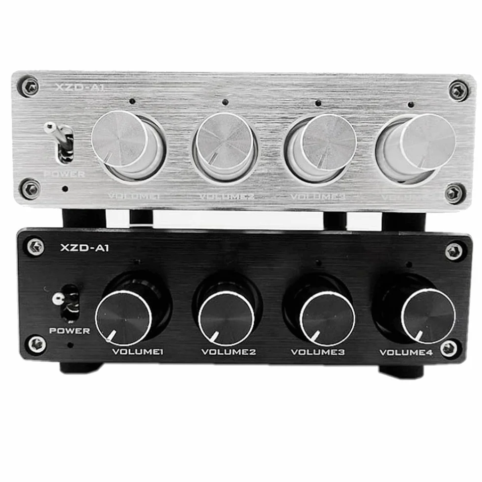 Hub Distributeur Audio HiFi 1 Entrée 4 Sorties Commutateur Source Argent