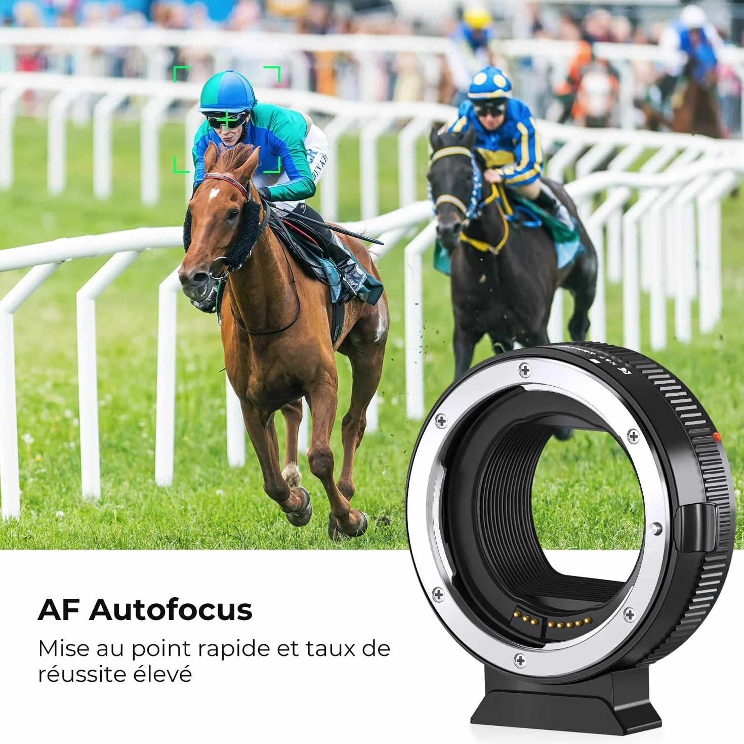 K&F CONCEPT compatibile Con Canon Auto EF/EF-S vers EOS R Adaptateur Métal avec Autofocus avec étui de Protection