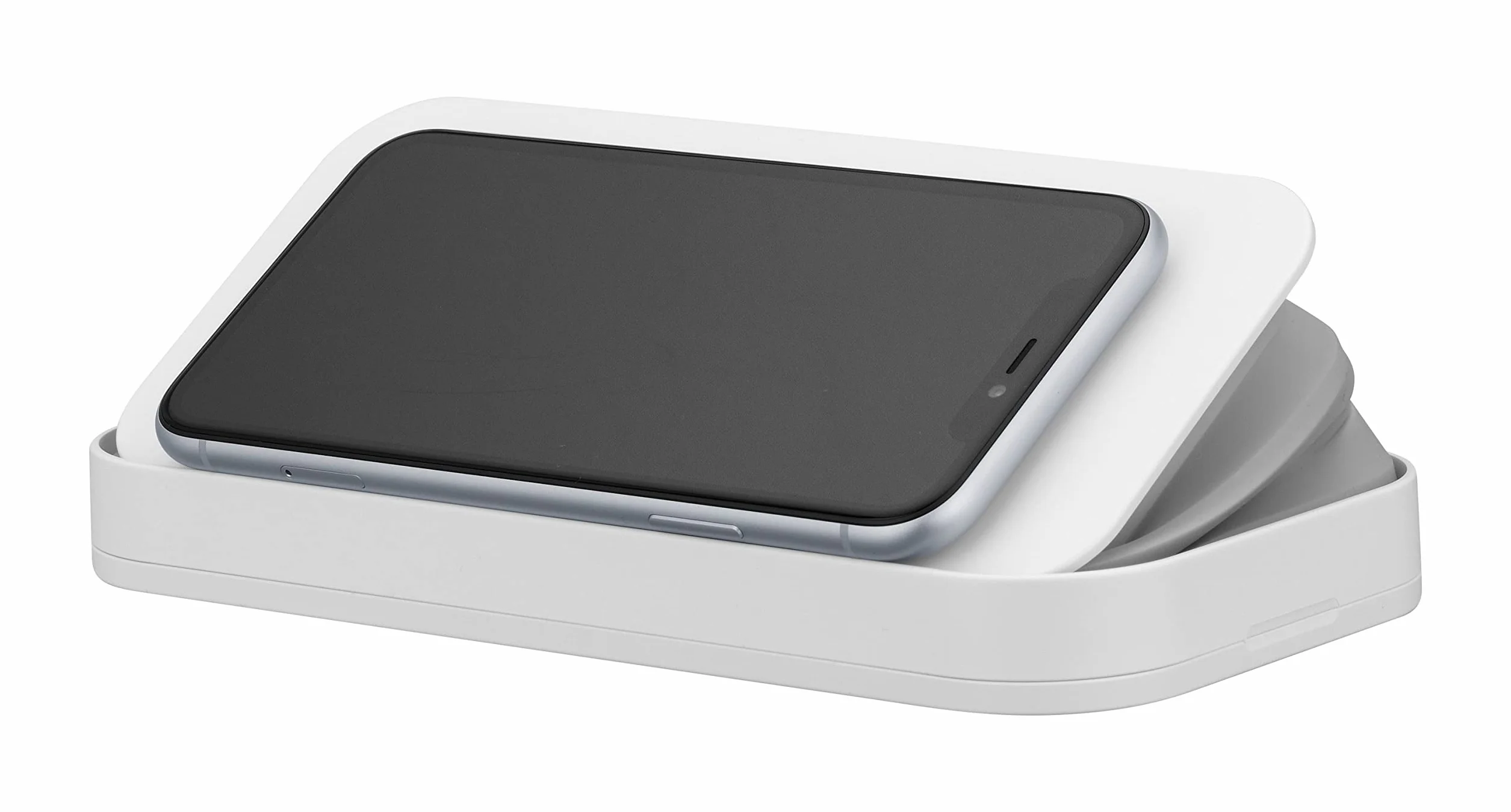 Cellularline | UVCSTERILIZERW | Hi-Gens, stérilisateur à lumière LED pour la stérilisation du Smartphone, avec émission de lumière Ultra-traviolette (UV-C), stérilisant 99,9% des bactéries.