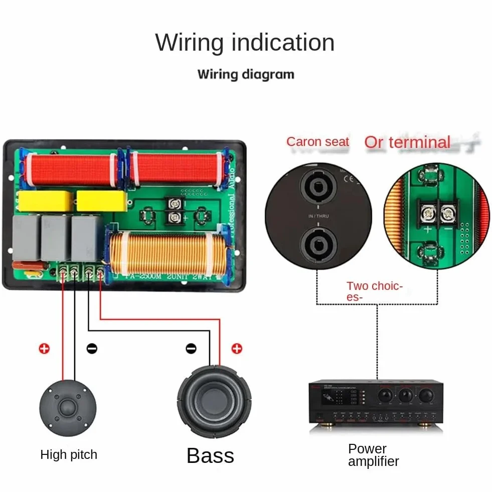 800 W 2 Voies Haut-Parleur Séparateur de Fréquence Audio Aigus Basses 2 Unités Filtres Croisés Bricolage HiFi Home Cinéma Installation Facile