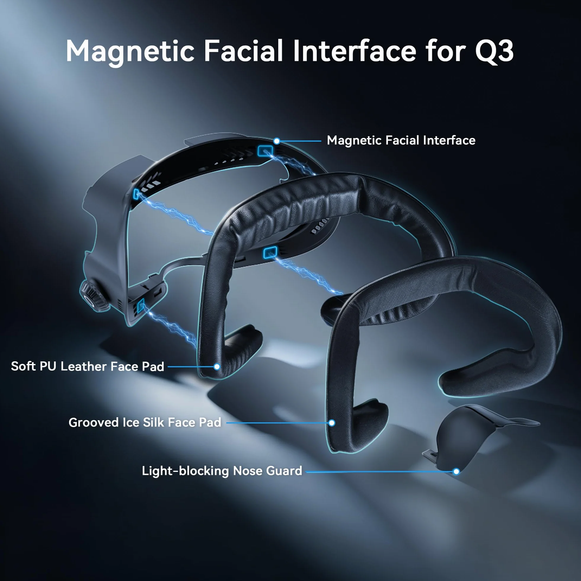 AMVR FC4M Kit d'interface faciale magnétique pour Meta Quest 3