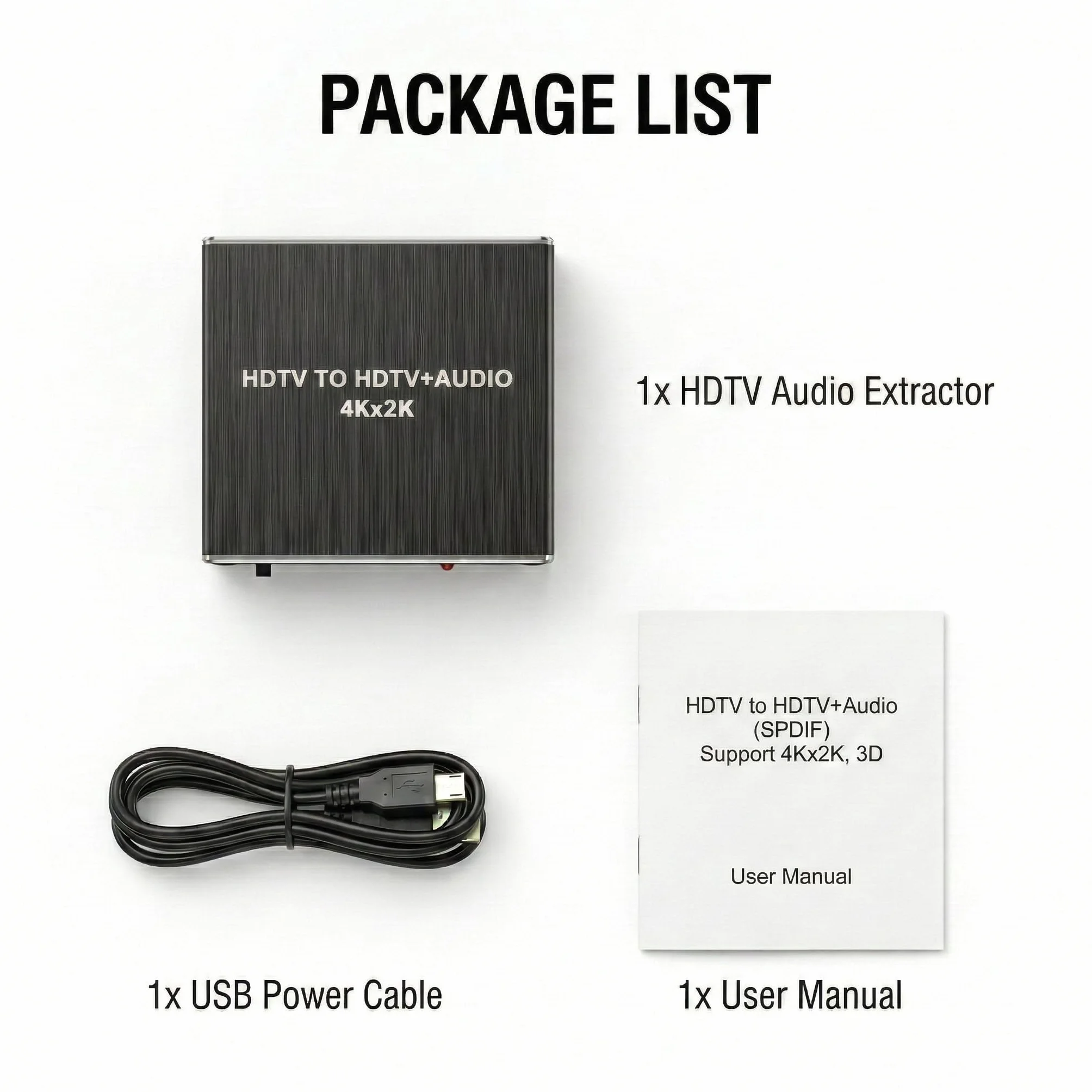 Extracteur Audio HDMI 4K Convertisseur vers Optique Spdif Toslink + Jack 3.5mm Stéréo, Adaptateur Splitter Audio Vidéo Séparateur de Son (3 Modes: Pass/2CH/5.1CH) pour PS5/PS4/Fire TV/Ampli