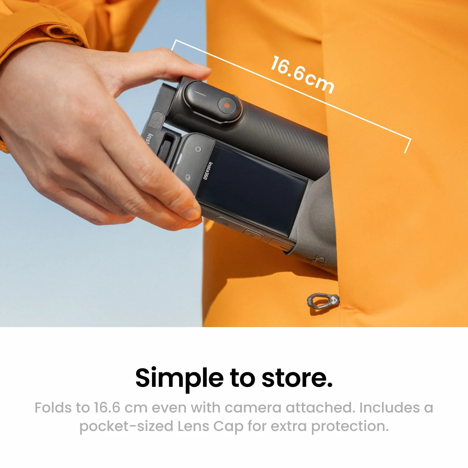 Insta360 Kit télécommande et Perche à Selfie Rabattable 2-en-1, Perche Invisible et Mini télécommande, Compatible camérasX5, X4, X3 (Fixation 1/4").