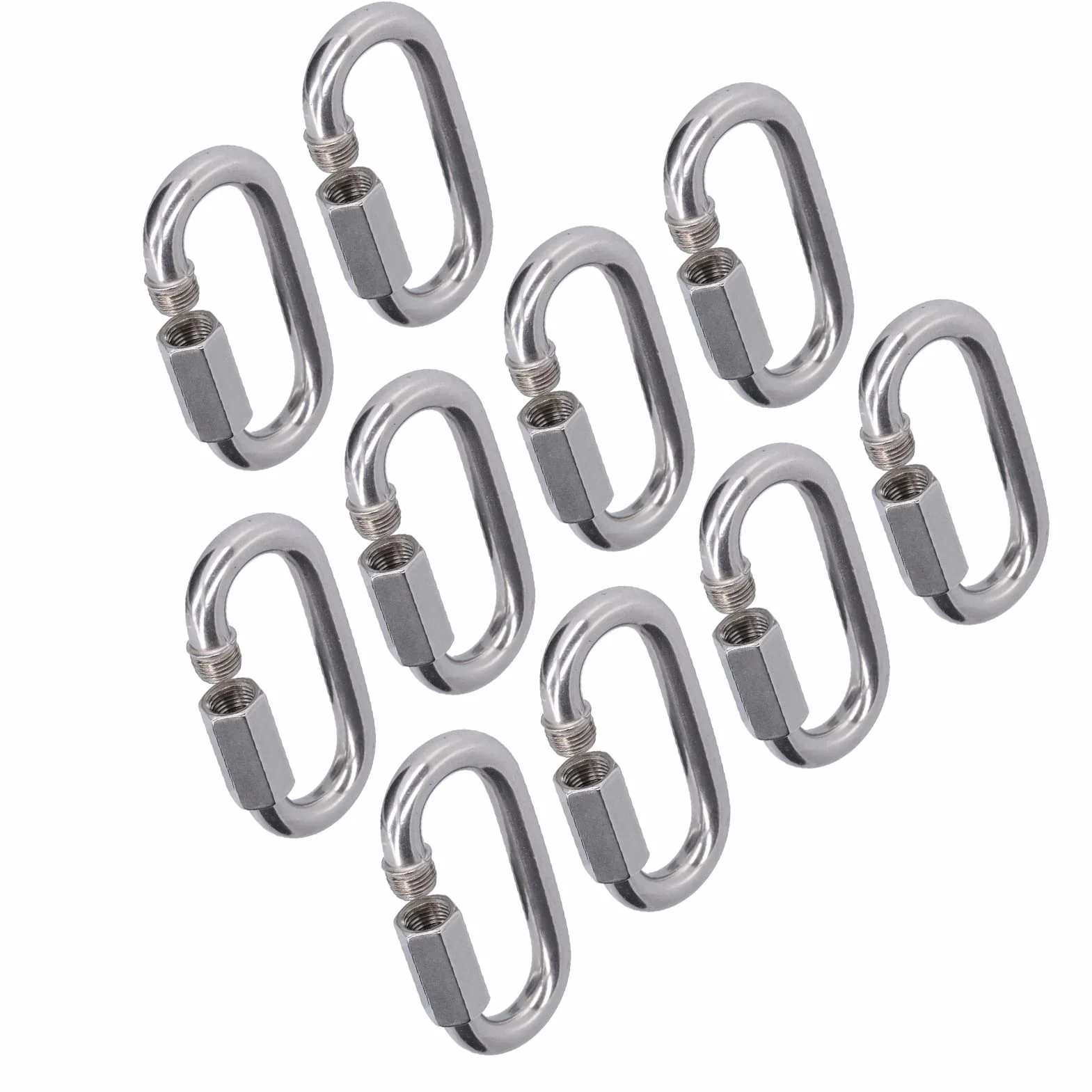 Maillons Rapides en Acier Inoxydable M4, 10 Pièces Connecteur à Vis
