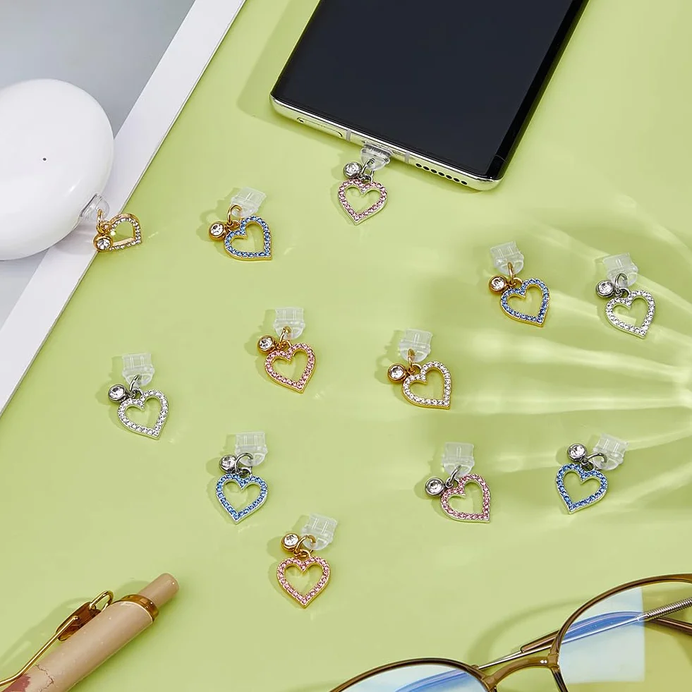 DICOSMETIC Bouchon anti-poussière type C pour chargeur téléphone, breloques en plastique résine verre