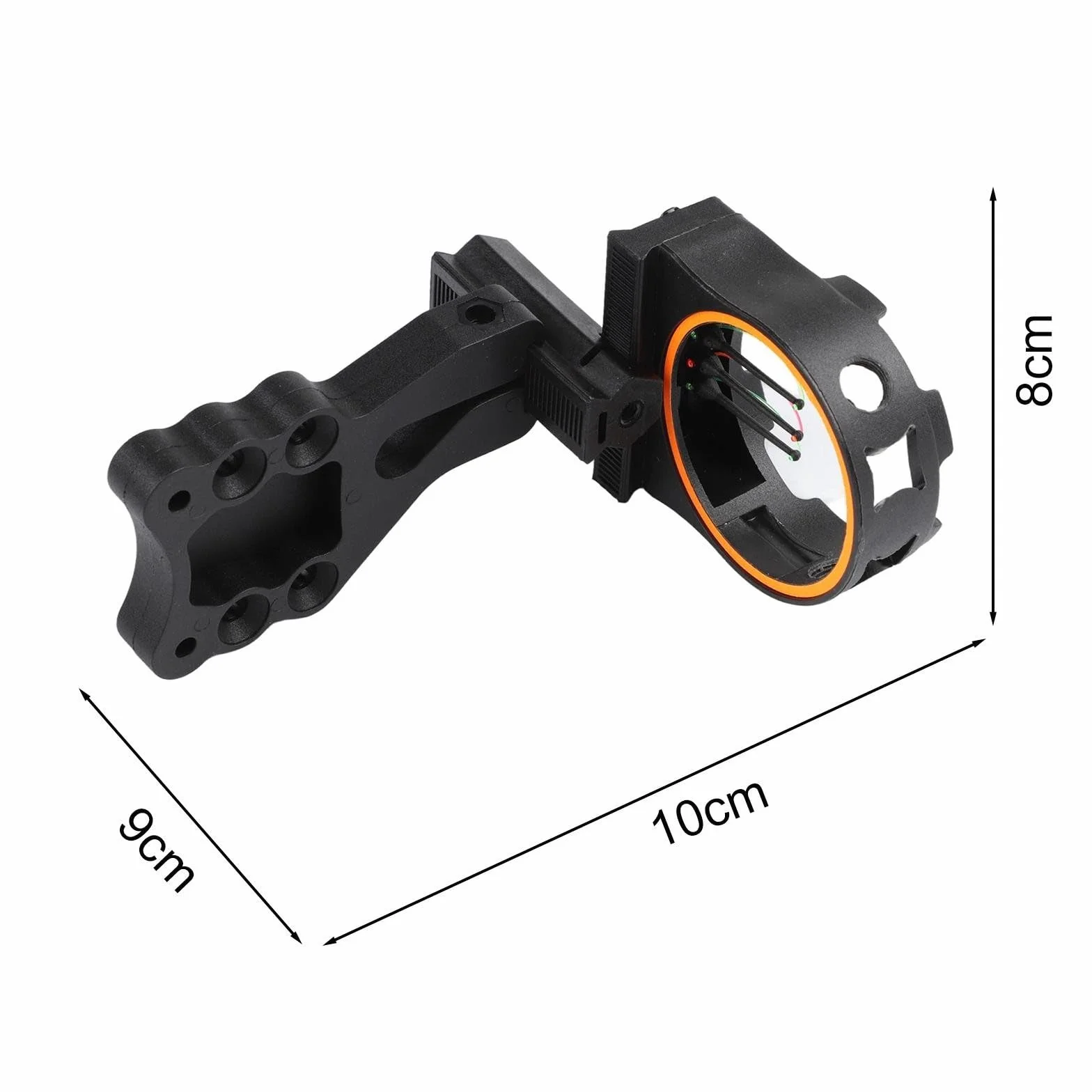 Viseur à 3 broches en fibre optique pour arcs composés et recourbés, ABS noir