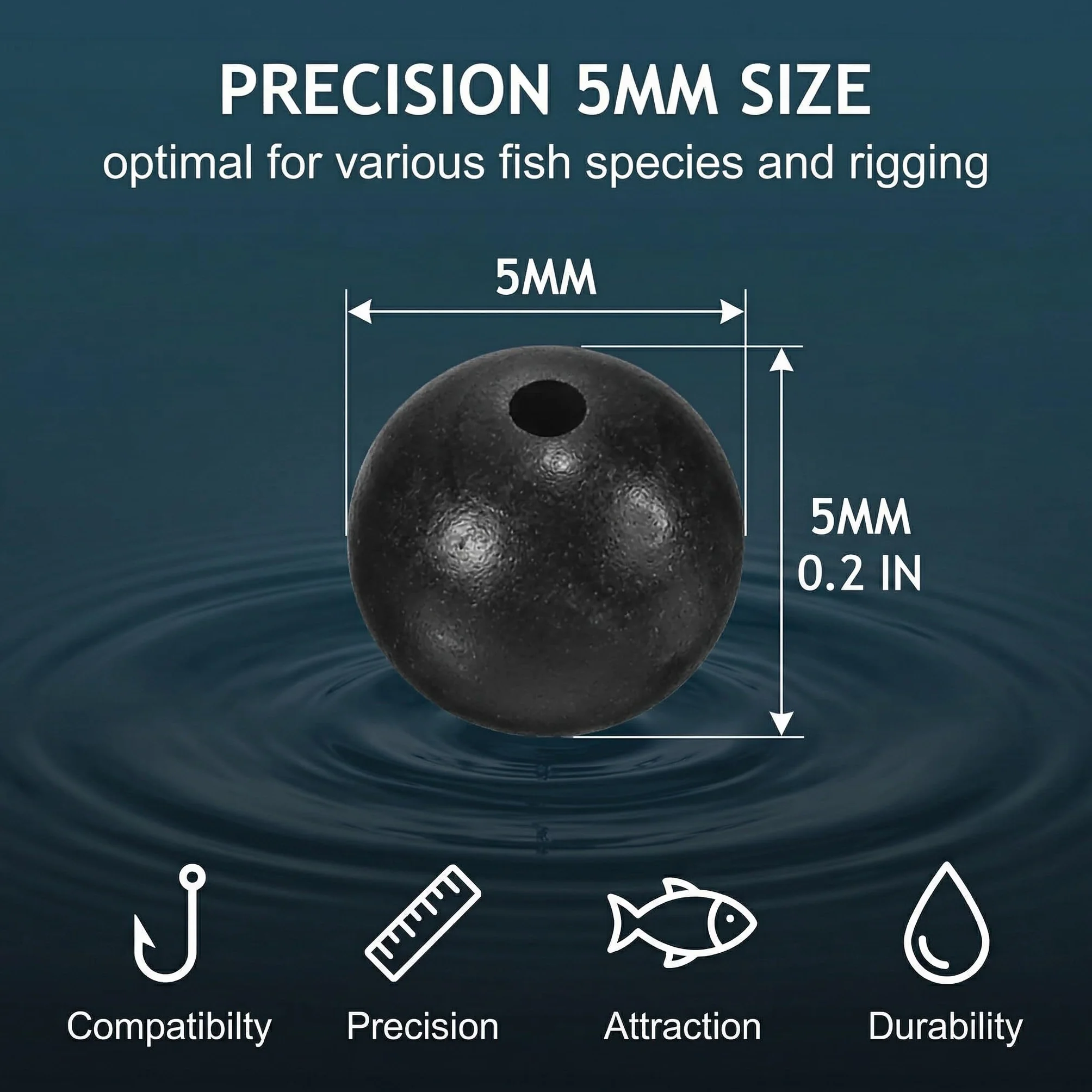 Perles en Caoutchouc 5mm Souple pour Pêche à la Carpe, Accessoires Float Rig pour Eau Douce et Salée