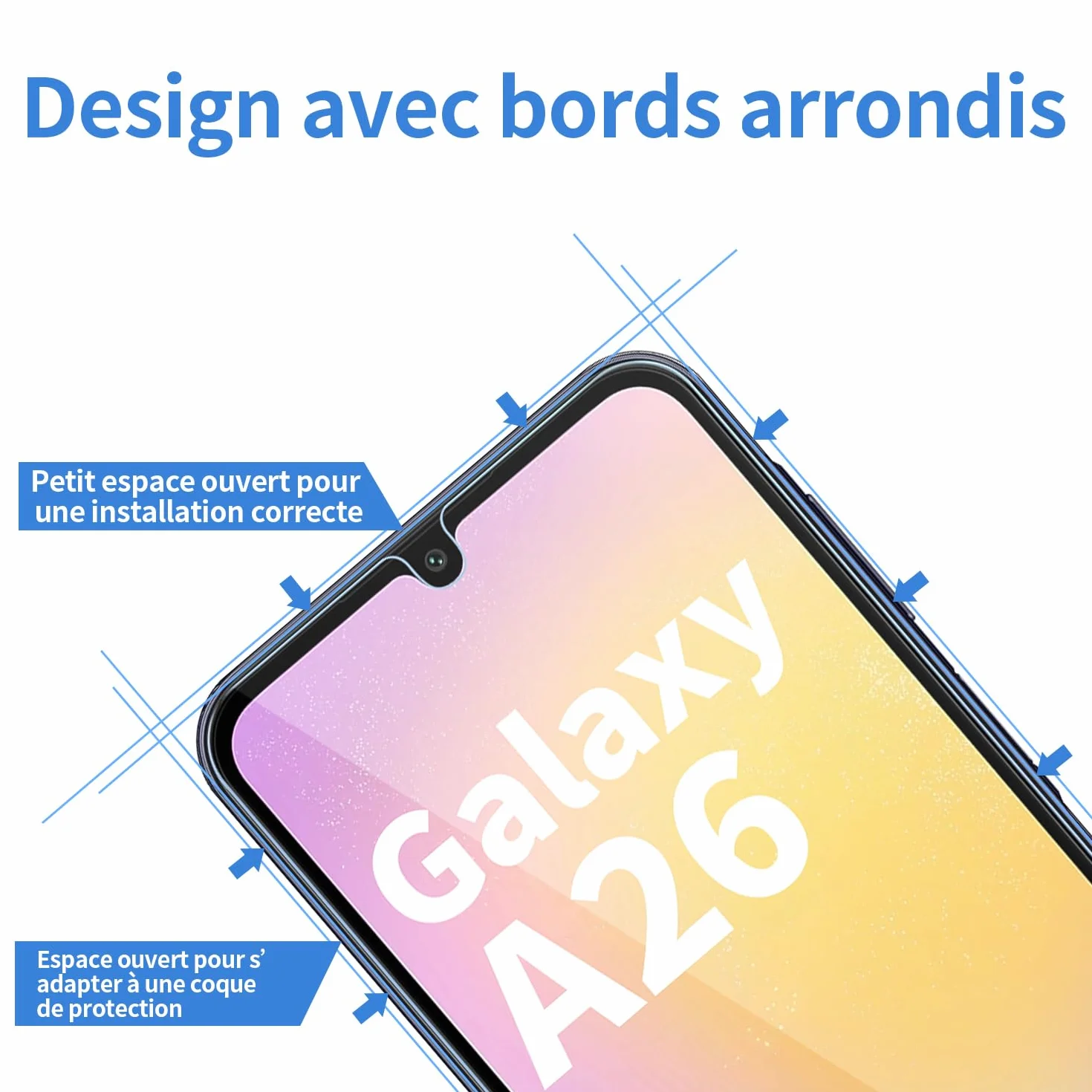 [Lot de 3 Verre Trempé pour Samsung Galaxy A17 / A16 / A26 5G | Film Protection Haute Transparence,[Anti-Rayures], [Sans Bulles], [Installation Facile], Ultra Résistant Dureté 9H Glass
