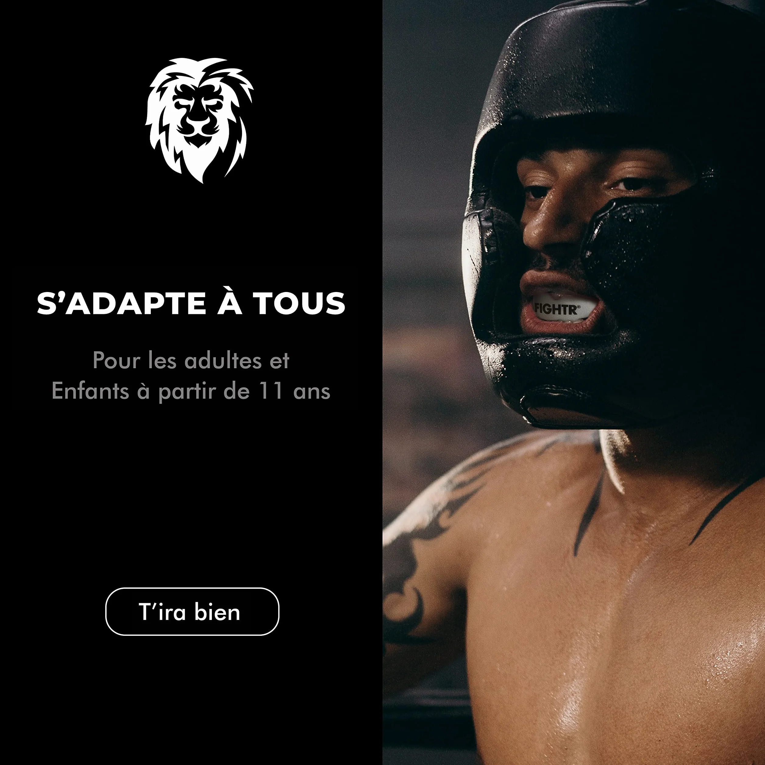 FIGHTR® Protège-Dents Sport Boxe MMA Muay Thai Hockey Arts Martiaux Respiration Facile Ajustable Boîte Hygiène
