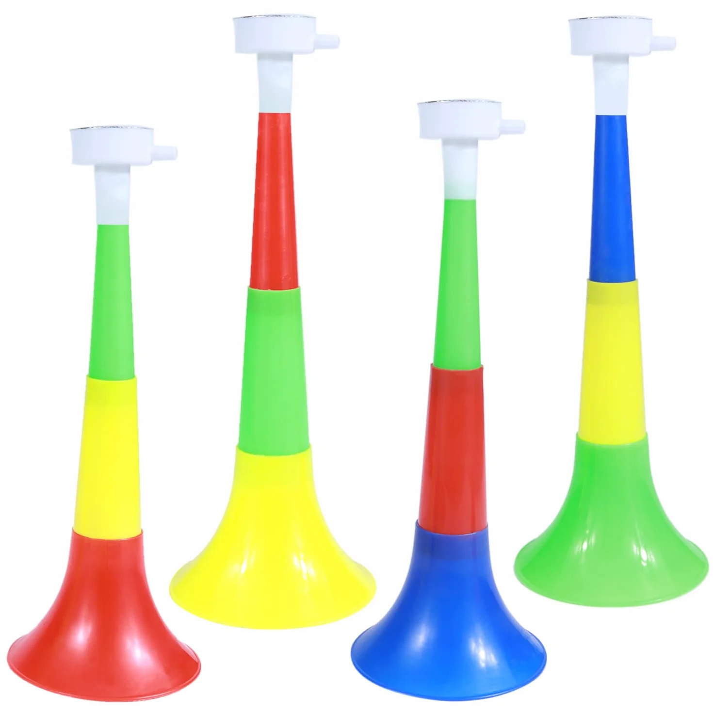 YiliYa 4 Pcs Vuvuzela Trompette Fanfare Cheerleading Corne Krachmacher Plastique Stade Match Football