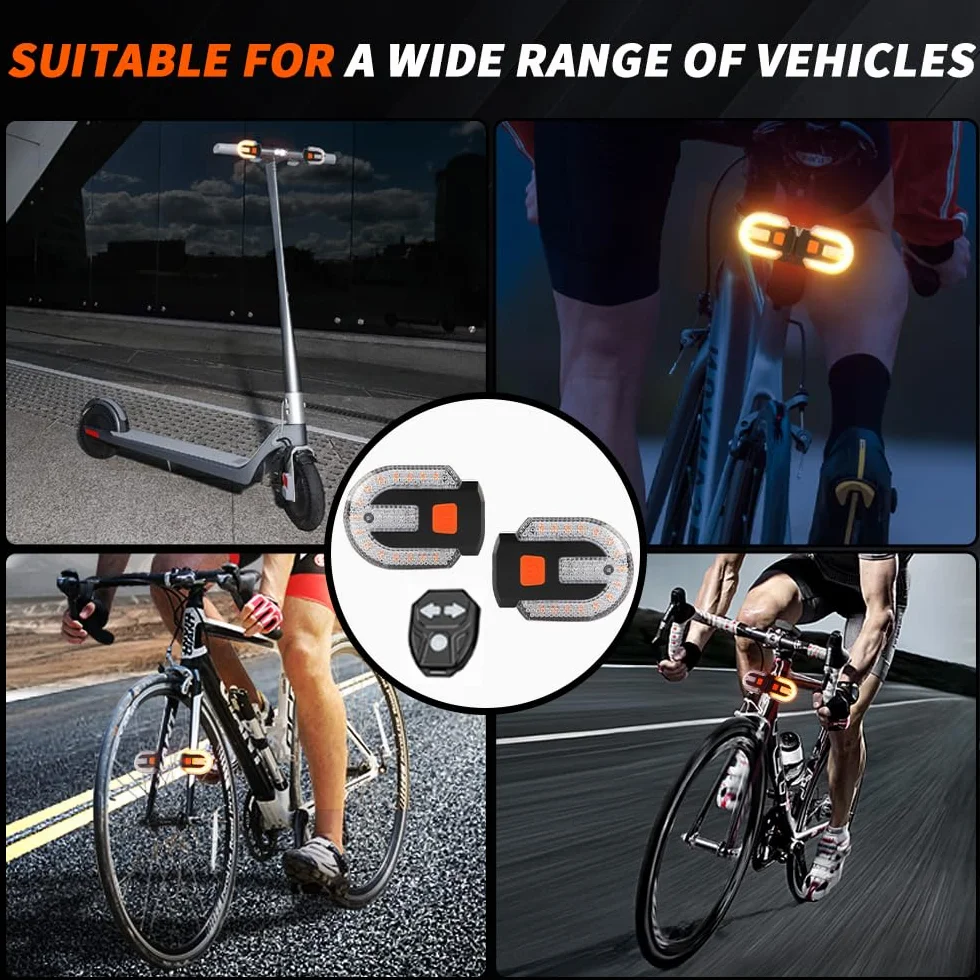 Feu arrière de vélo télécommande USB rechargeable clignotant avec alarme 5 modes lumineux étanche avant arrière jaune rouge