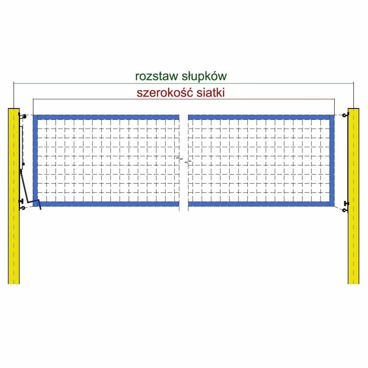 Filet Professionnel Beach Volleyball 8,5 m 9,5 m Résistant aux intempéries Rouge Bleu Jaune