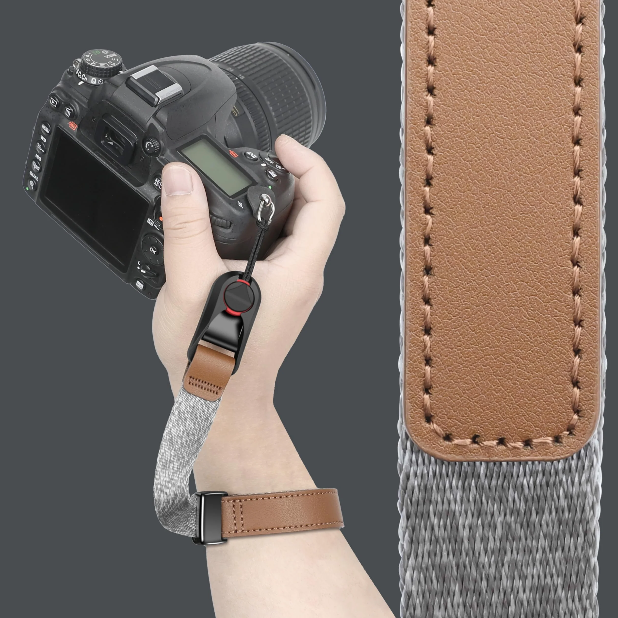 Sunya Dragonne pour Appareil Photo avec Boucle à Détachement Rapide, Sangle en Corde Nylon Compatible avec Appareils Photo DSLR ou Mirrorless
