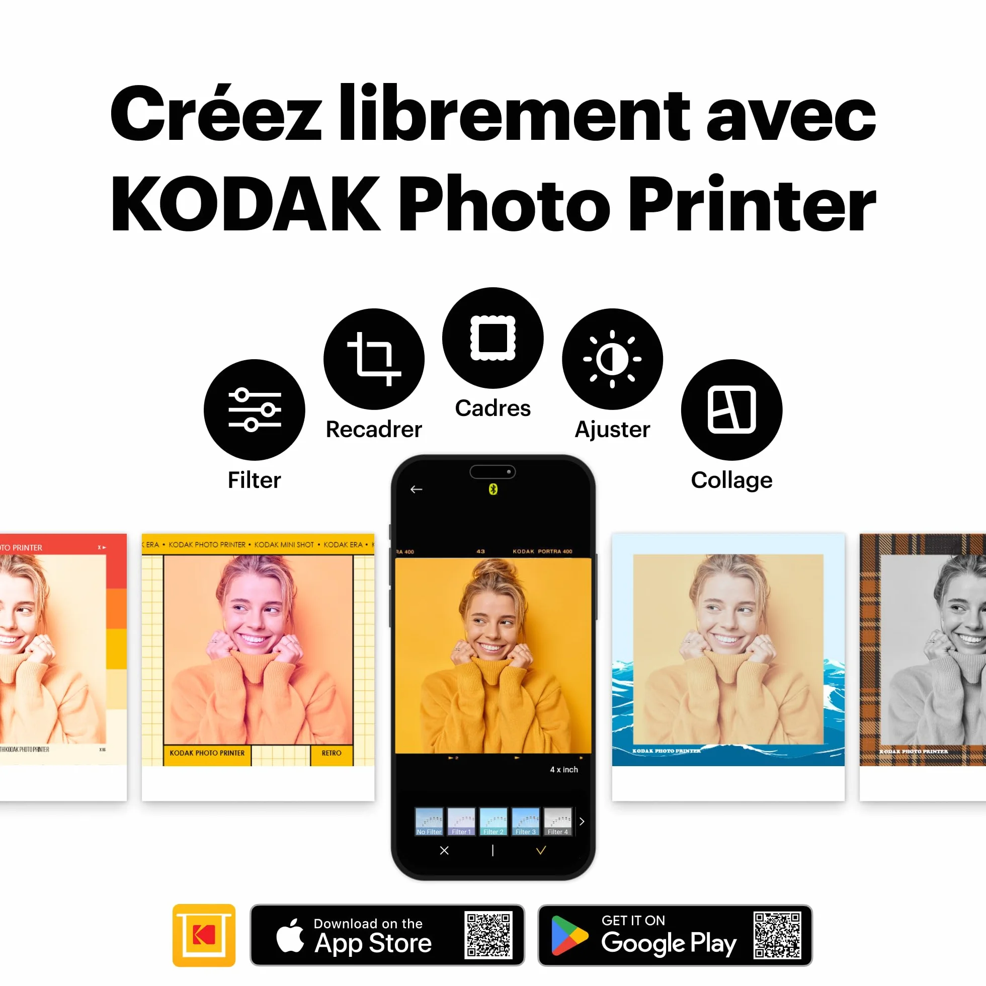 KODAK Mini Shot 3 Era 4PASS 2-in-1 Appareil Photo Instantané et Imprimante Photo Portable (7,6x7,6cm) Appareil Photo + Paquet avec 38 Feuilles, Noir