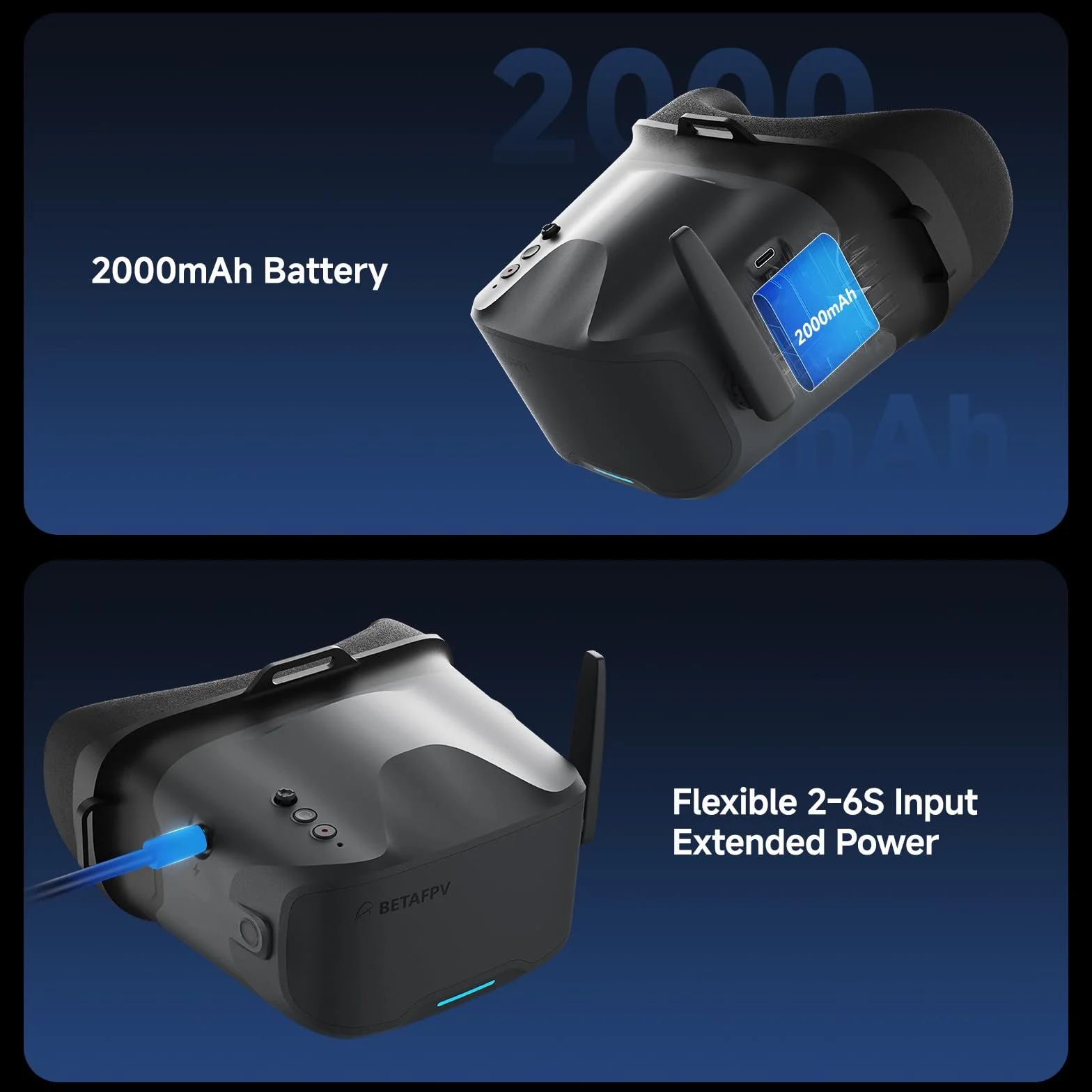 BETAFPV VR04 FPV-Brille 5.8G 48 Kanäle 4.3 Zoll 480P DVR 2000mAh Akku