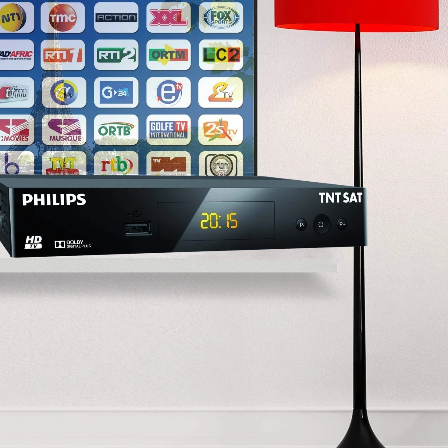 TNTSAT Decodeur TNT Satellite Recepteur Dsr 3231t HD Astra USB HDMI MPEG4 Full HD 1080P