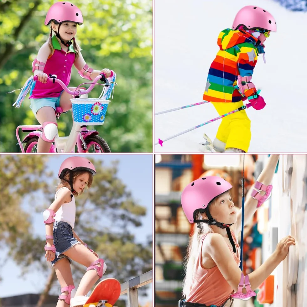 Casque Vélo Enfant Set Protection 5 en 1 Roller Skateboard Trottinette Garçons Filles 3-11 Ans