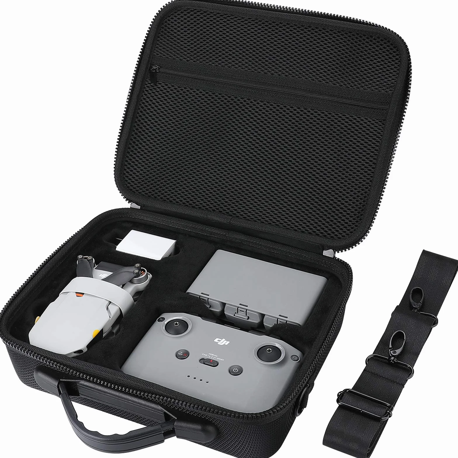 ProCase Étui Sac pour DJI Mini 4K/ Mini 2/ Mini 2 Fly/Mini 2 SE, Housse de Protection Étanche, Drone Sac de Voyage Coquille Dure pour DJI Mini 4K Accessiores -Noir