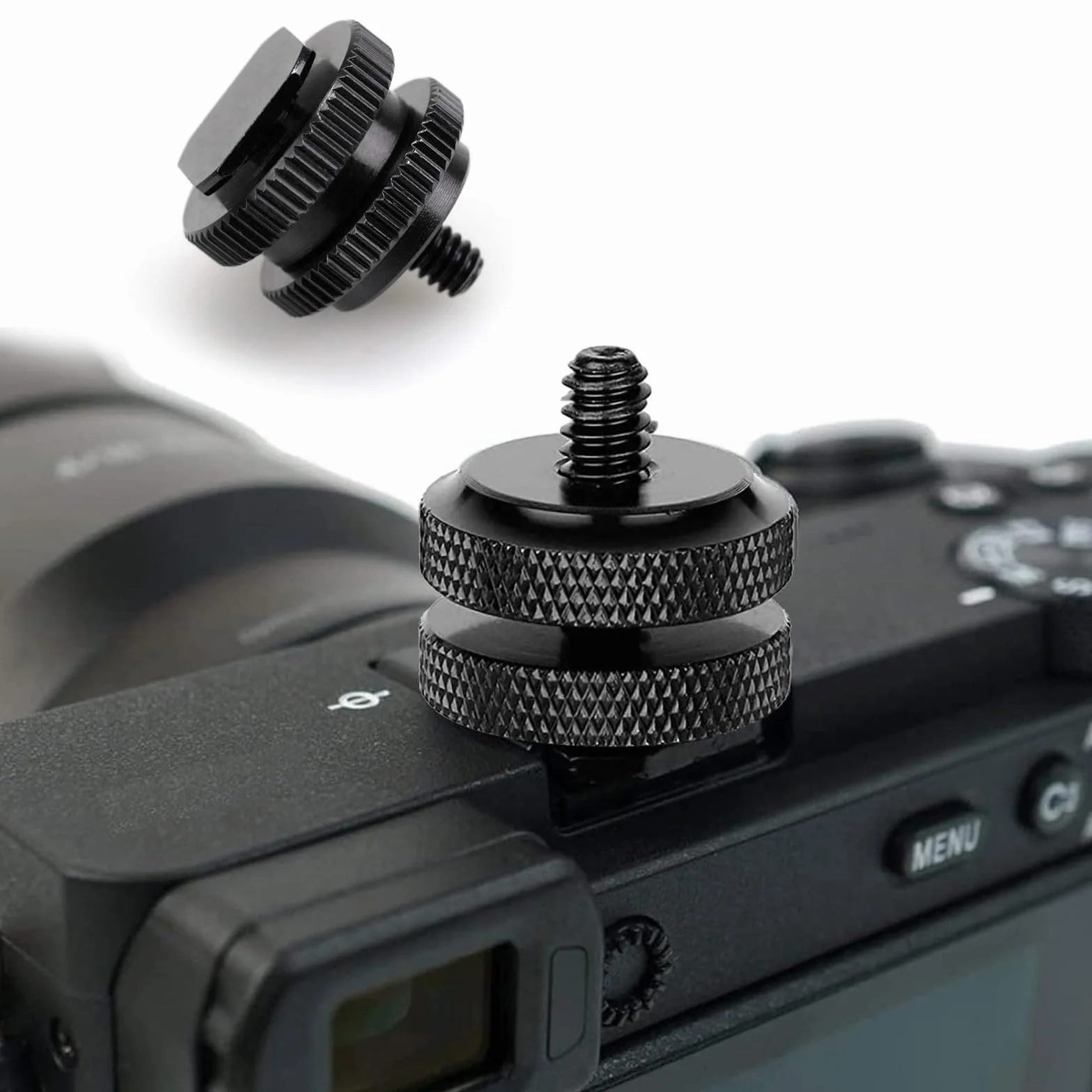 3 Pièces Adaptateur Griffe Camera, Daptateur Hot Shoe, Vis d'adaptation, Filetage 1/4", Vis de trépied 1/4", pour Microphone, Flashs,Moniteur, Appareils Photo, Caméscopes