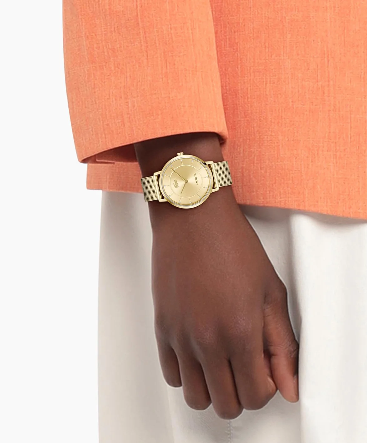 Lacoste Montre Analogique à Quartz Femme Crocorigin Acier Inoxydable Mesh