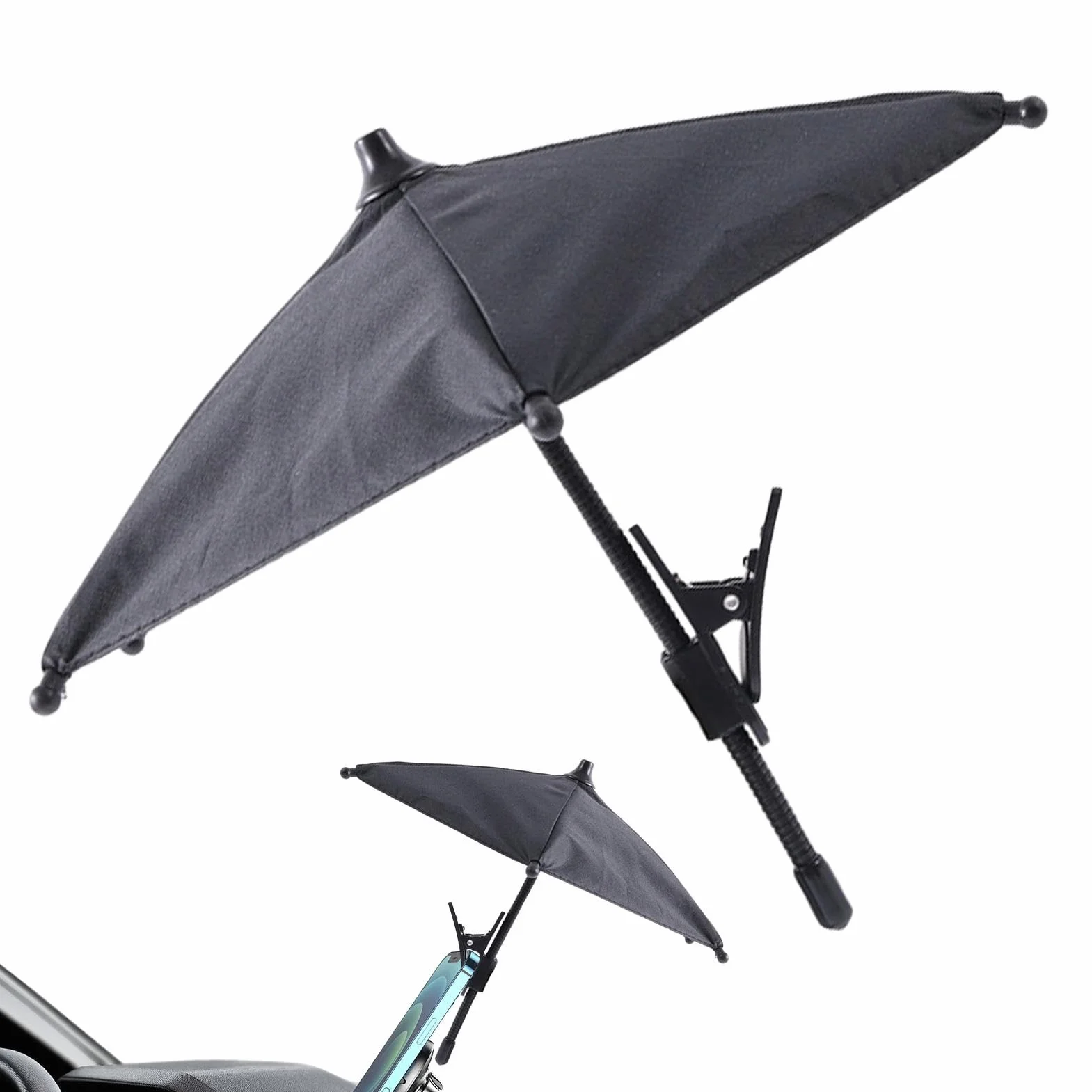 Parapluie de téléphone – Parapluie de téléphone de Plage, Pare-Soleil de téléphone bloquant l'éblouissement | Support de Parapluie de téléphone Pare-Soleil Noir, pour Voyage, extérieur