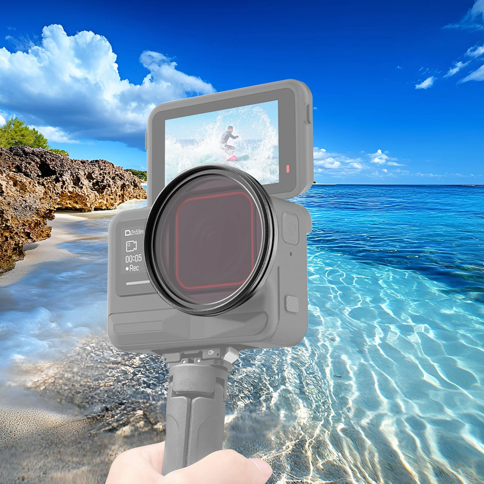 PULUZ Cadre d'objectif de Protection Objectif pour Insta360 Ace Pro 2, Support métallique de Filtre en métal pour filtres Ronds ND/CPL de 52mm