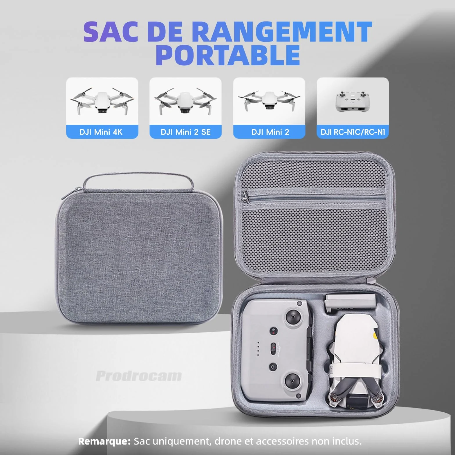 Drone Étui Portable pour DJI Mini 4k / Mavic Mini 2 / Mini2 SE Rangement Sac de Transport EVA Boîte Housse Accessoires (pour DJI Mini 4K/2 SE/2)
