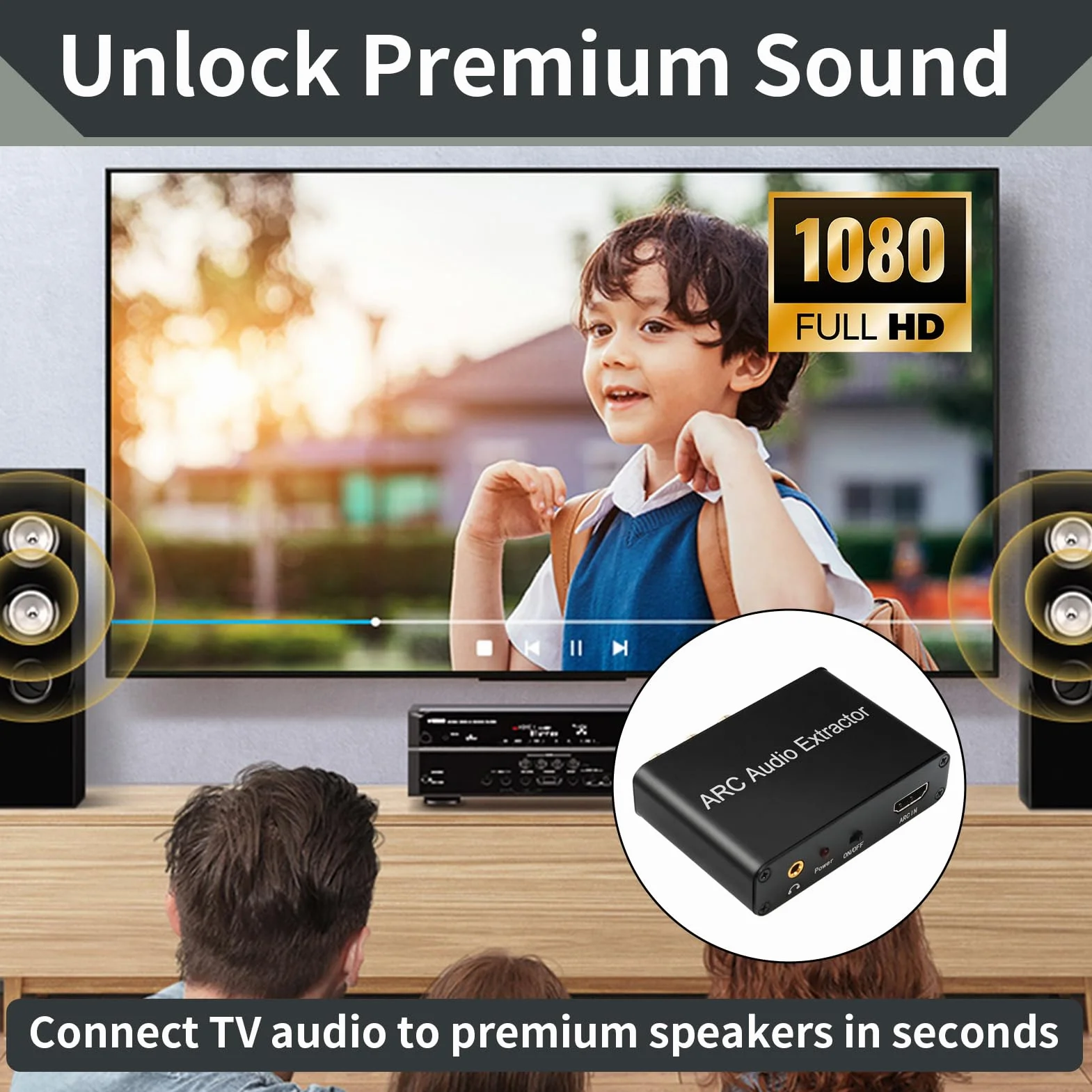 HDMI Audio Extractor 192 KHz Convertisseur DAC HDMI ARC Audio Extracteur vers Optical Toslink SPDIF Coaxial Stéréo Aux RCA L/R 3,5 mm Jack pour TV Casque Soundbar Home Cinéma