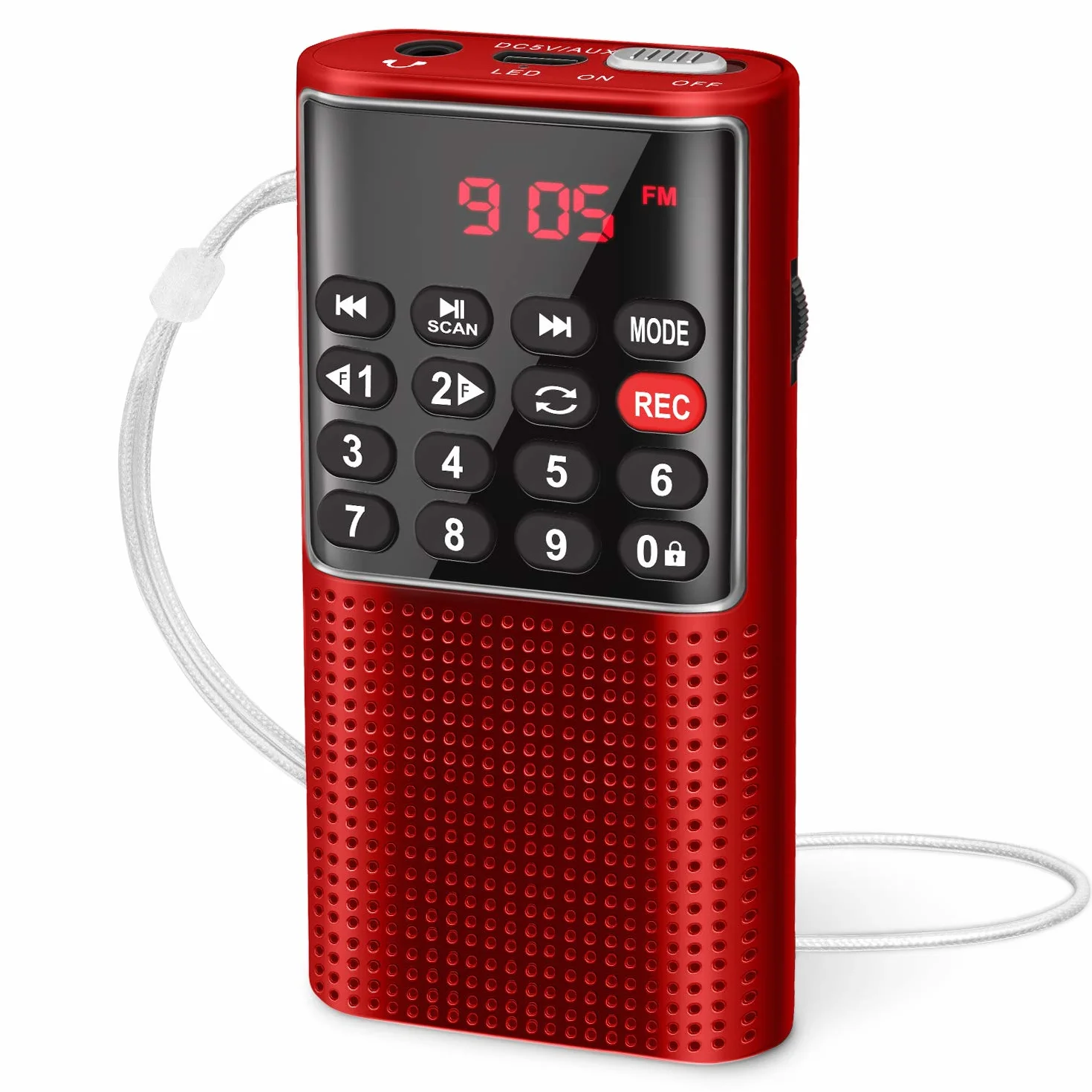 PRUNUS J-328 Radio Portable Rechargeable FM MP3 TF AUX USB-C Rose